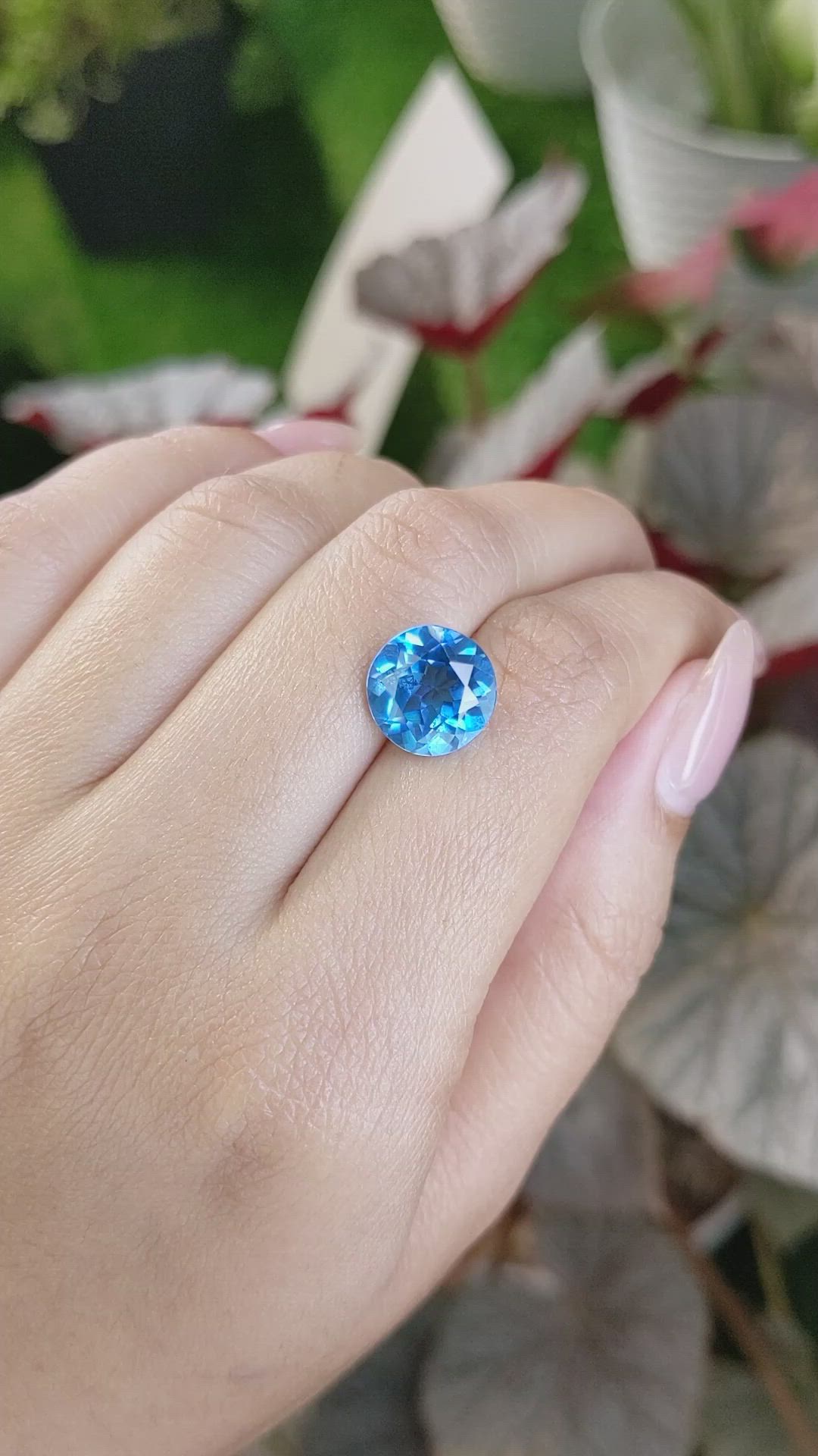 6.16 Ct. Swiss Blue Topaz from Ceylon (Sri Lanka) Size Video