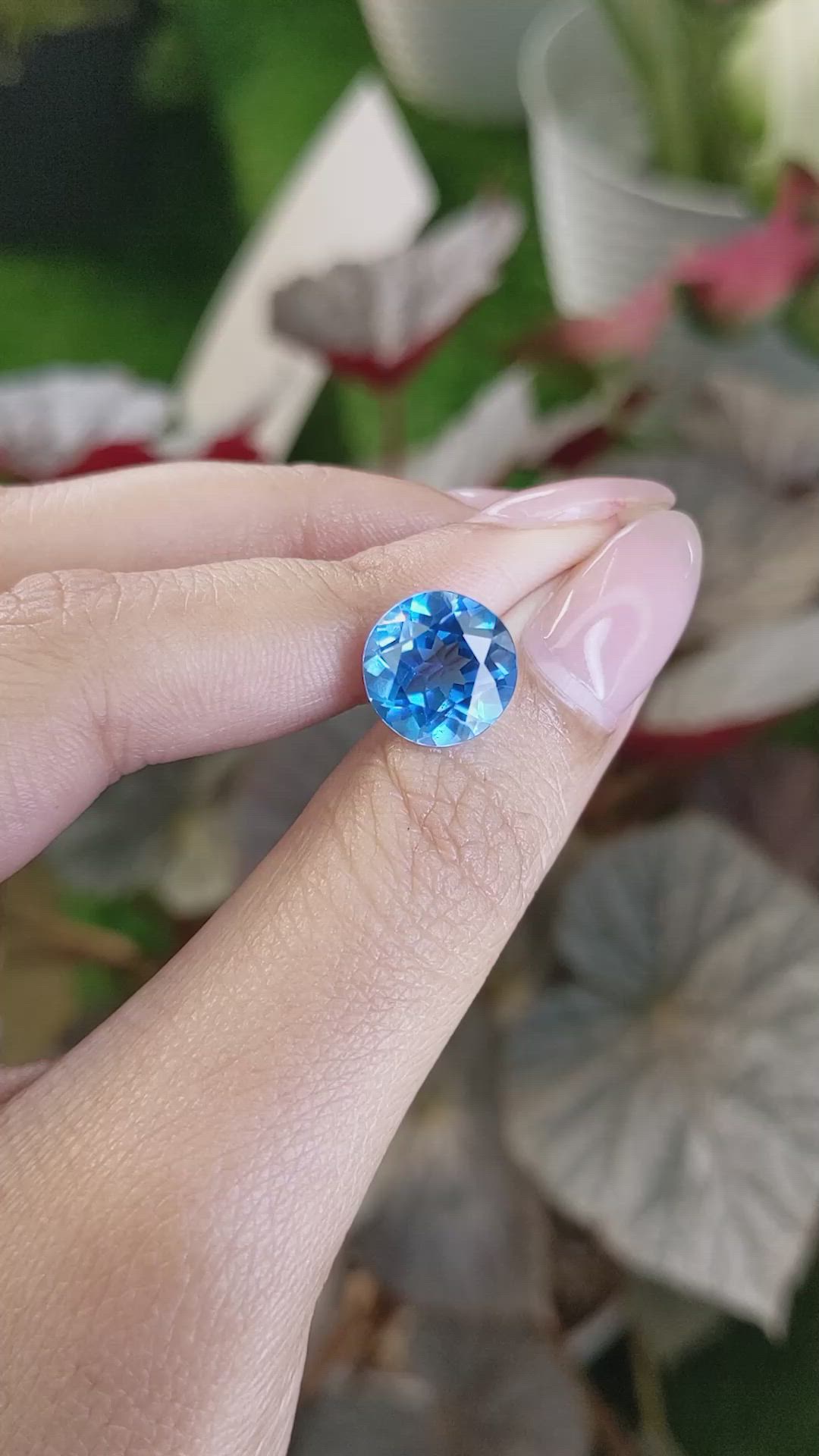 6.16 Ct. Swiss Blue Topaz from Ceylon (Sri Lanka) Size Video