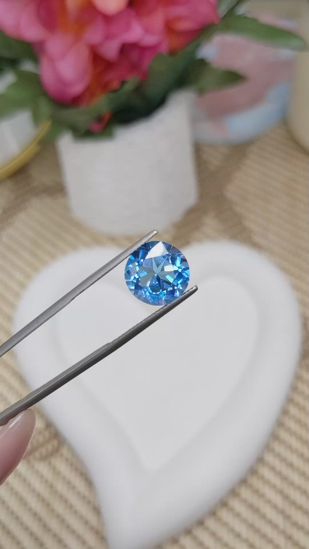 7.46 Ct. Swiss Blue Topaz from Ceylon (Sri Lanka) Size Video