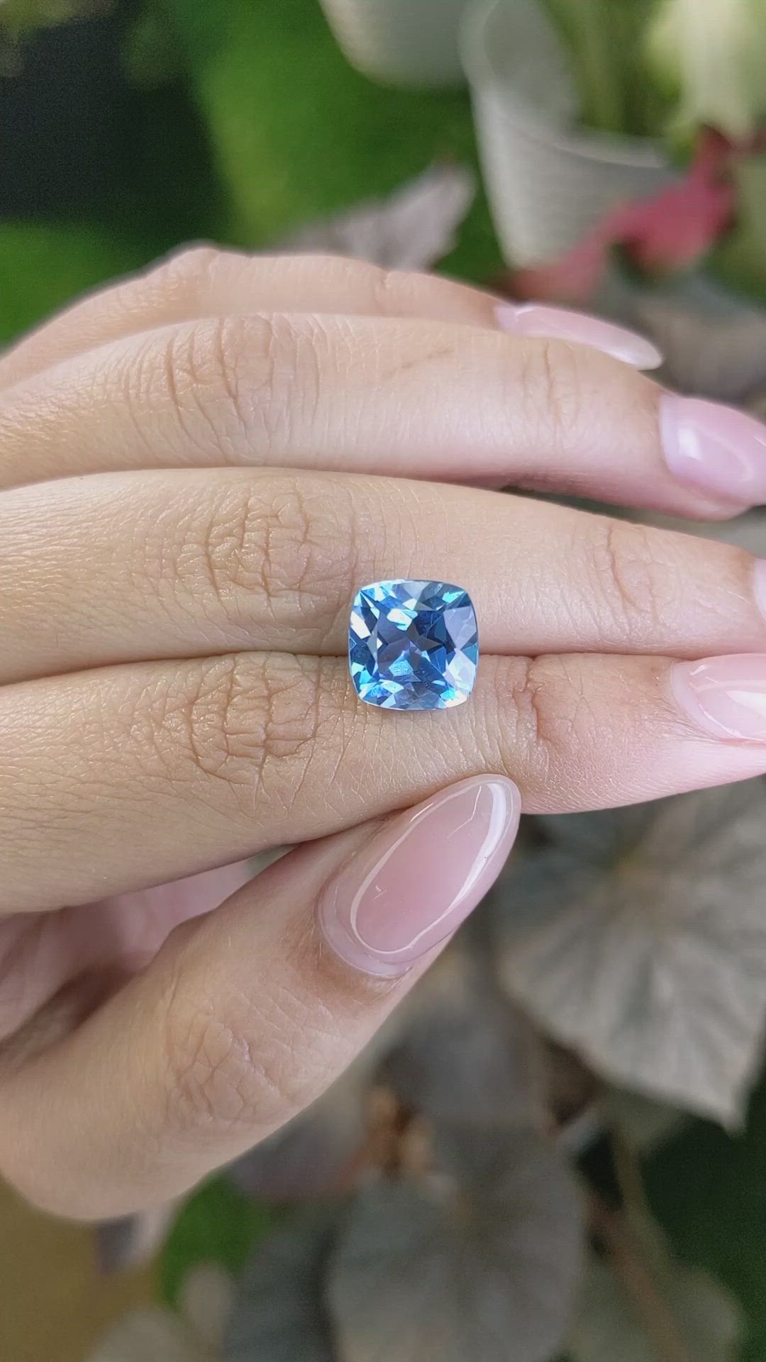 5.09 Ct. Swiss Blue Topaz from Ceylon (Sri Lanka) Size Video