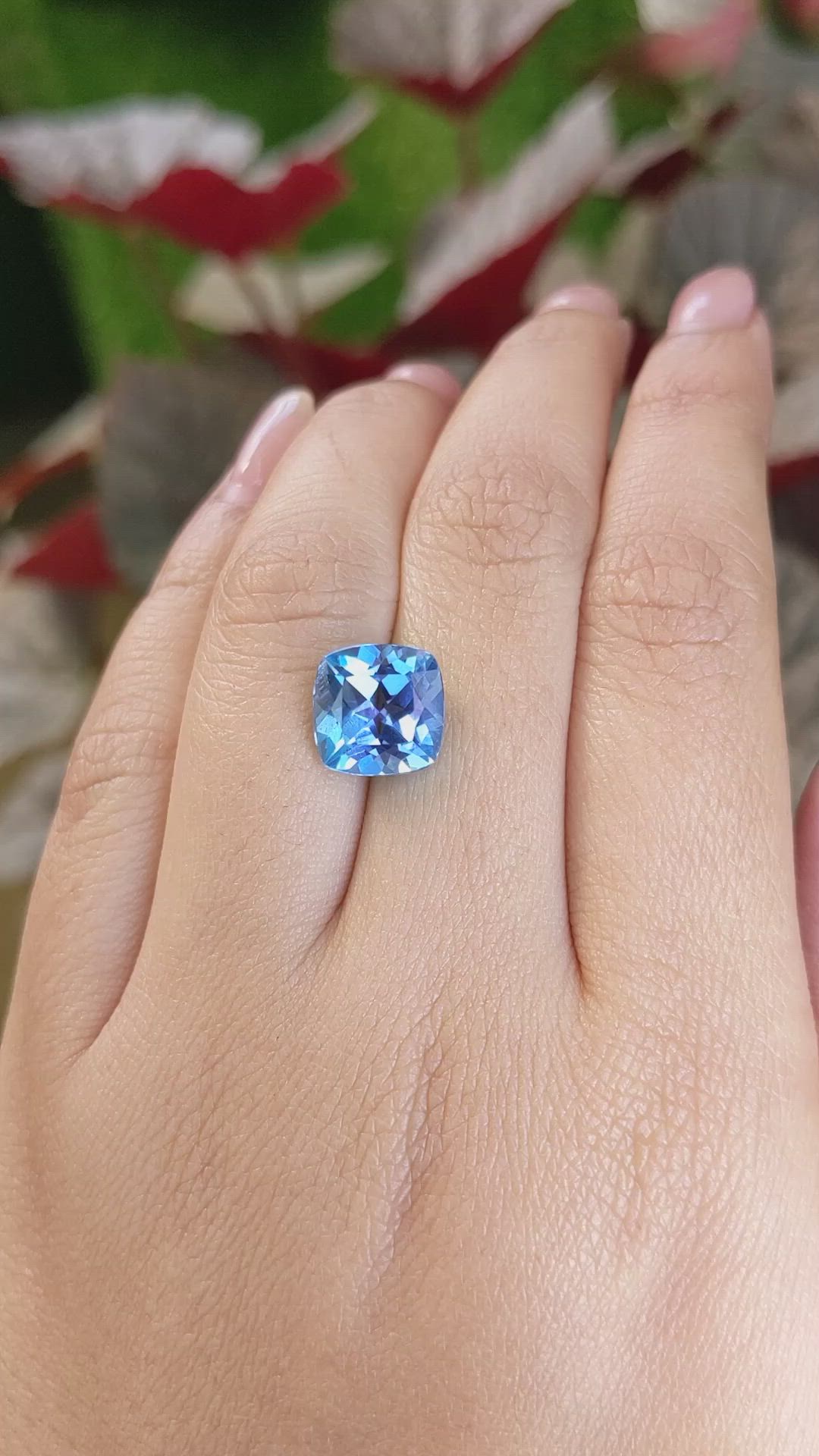 5.09 Ct. Swiss Blue Topaz from Ceylon (Sri Lanka) Size Video