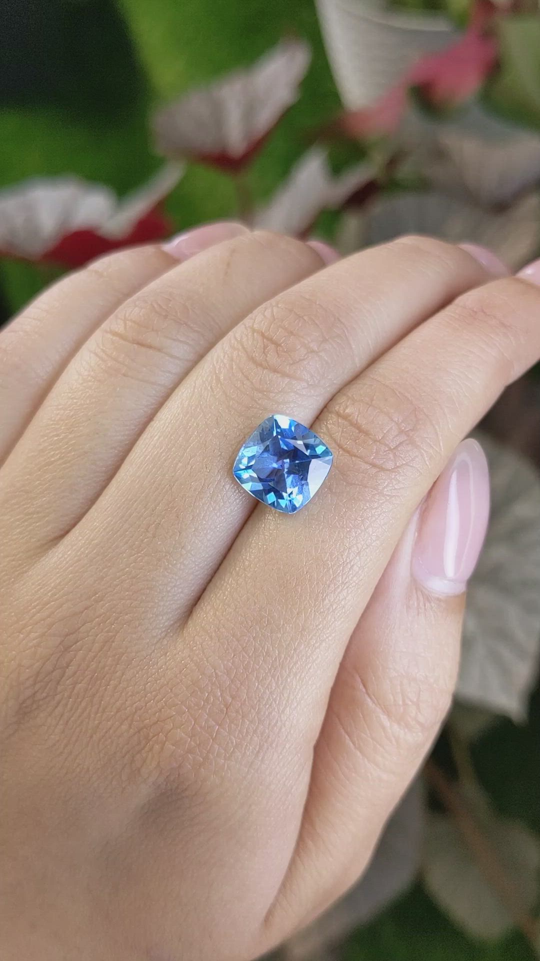 5.09 Ct. Swiss Blue Topaz from Ceylon (Sri Lanka) Size Video