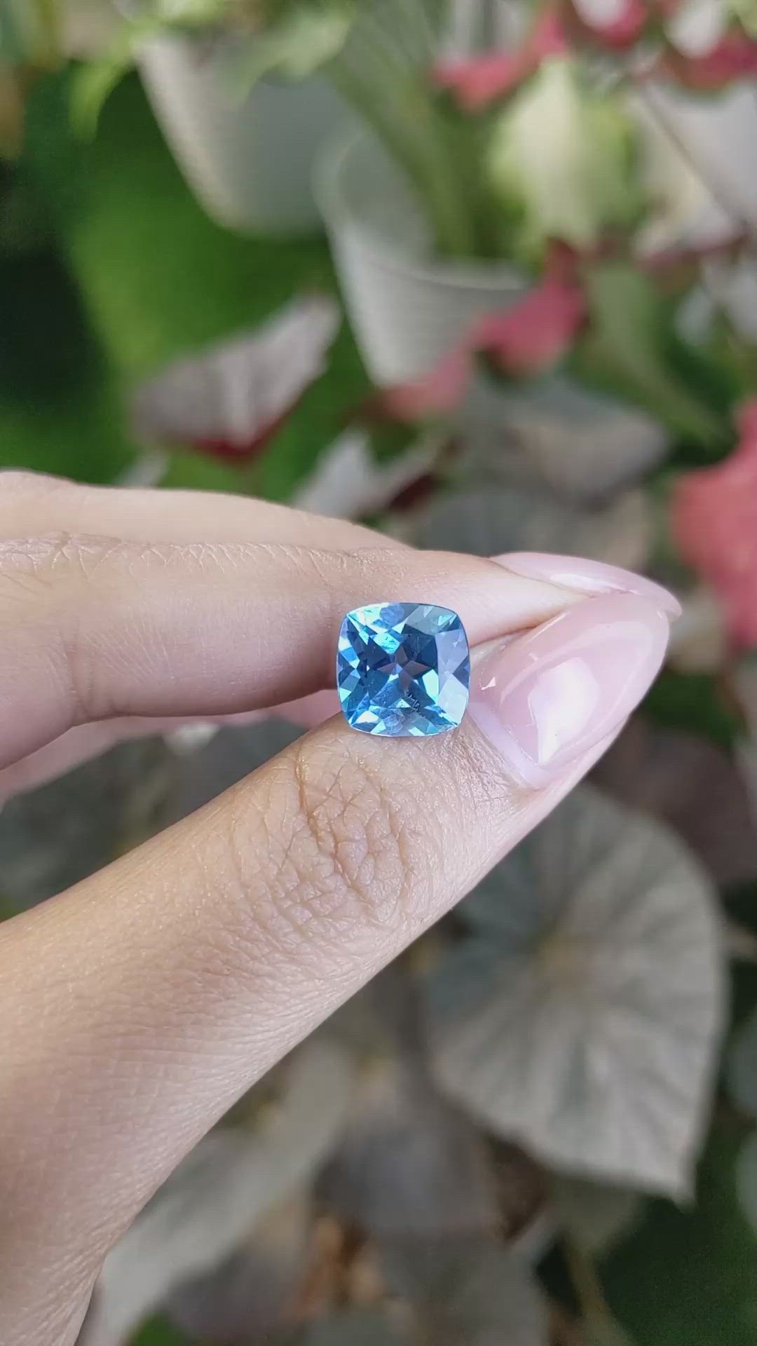 5.09 Ct. Swiss Blue Topaz from Ceylon (Sri Lanka) Size Video