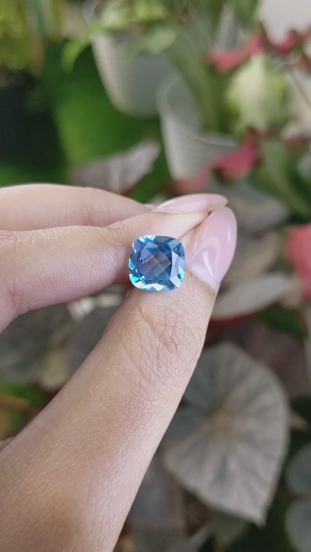 5.18 Ct. Swiss Blue Topaz from Ceylon (Sri Lanka) Size Video