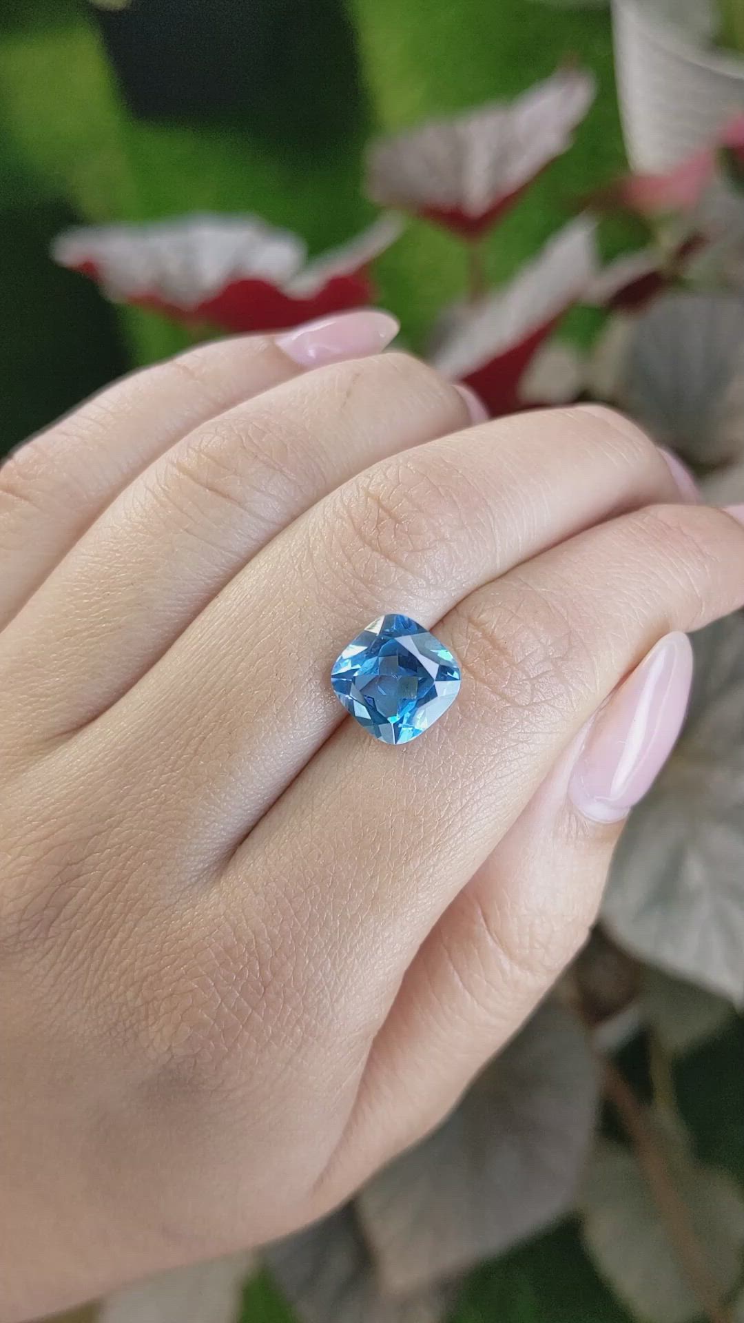 5.18 Ct. Swiss Blue Topaz from Ceylon (Sri Lanka) Size Video