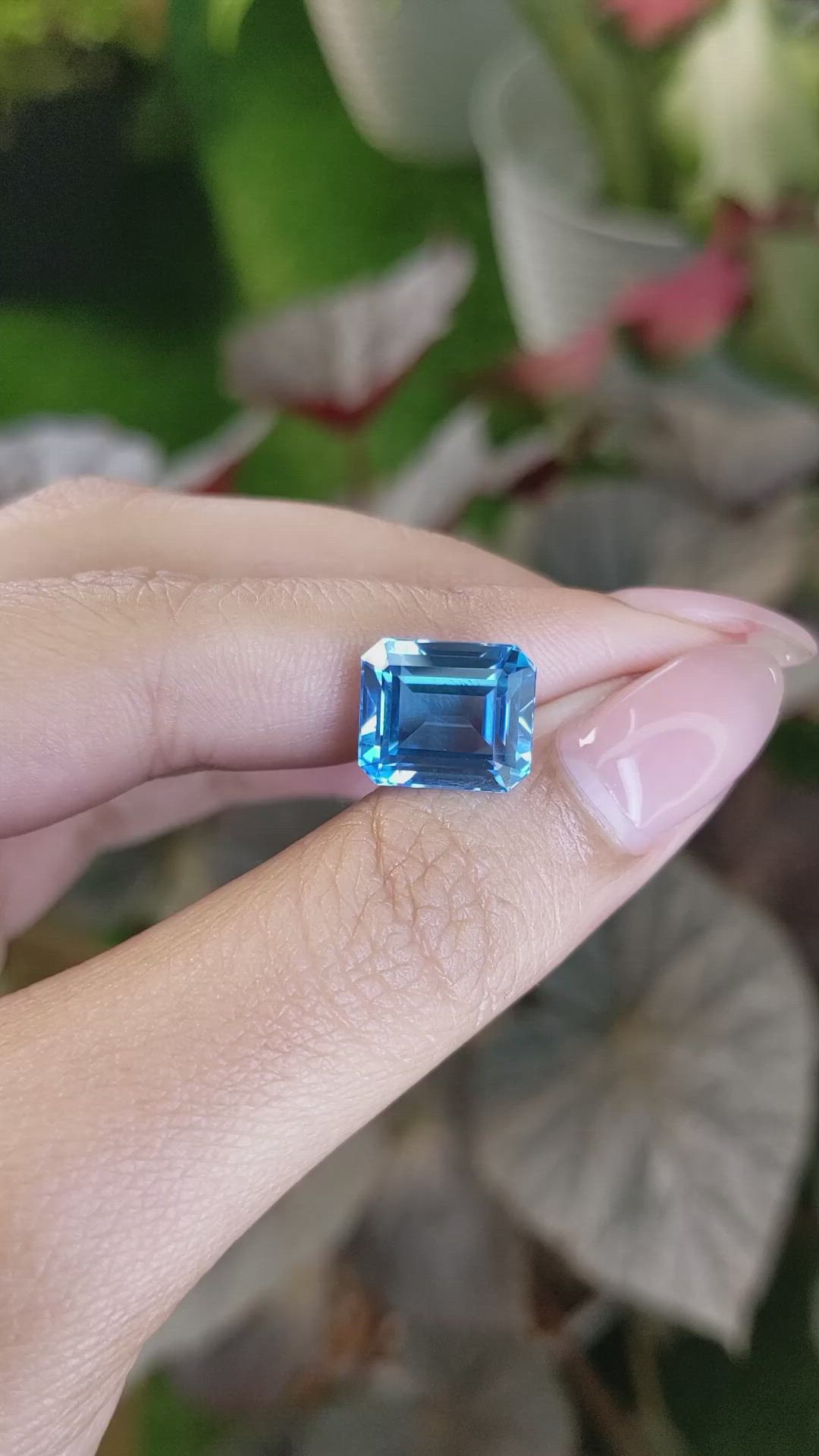 8.54 Ct. Swiss Blue Topaz from Ceylon (Sri Lanka) Size Video