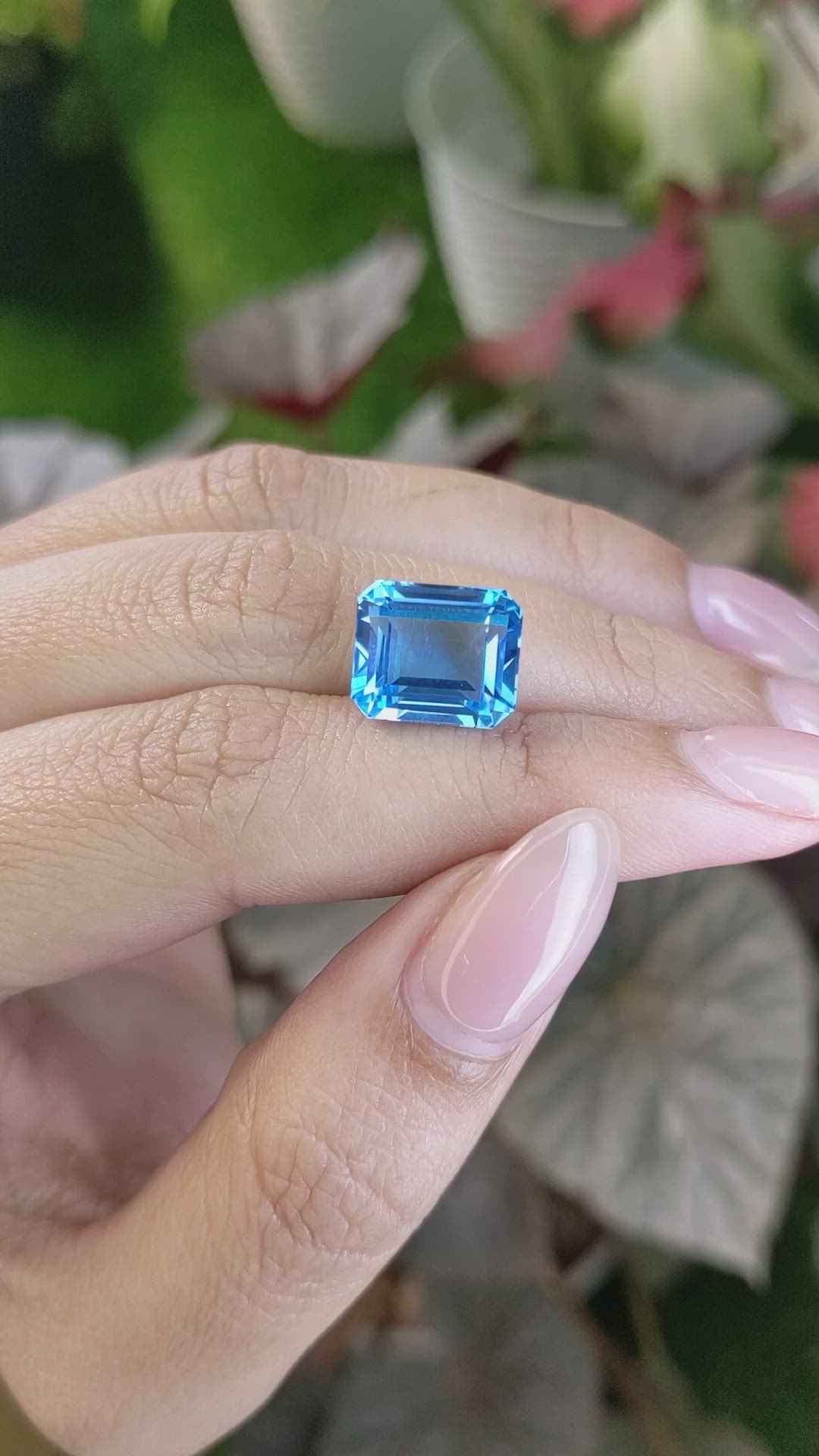 8.54 Ct. Swiss Blue Topaz from Ceylon (Sri Lanka) Size Video