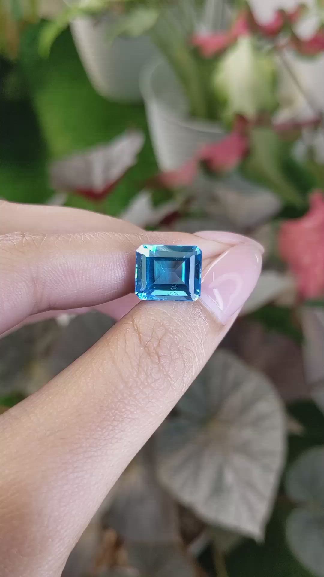 8.24 Ct. Swiss Blue Topaz from Ceylon (Sri Lanka) Size Video