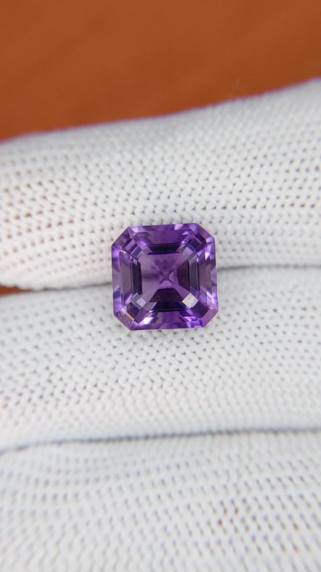 4.96 Ct. Purple Amethyst from Ceylon (Sri Lanka) Size Video