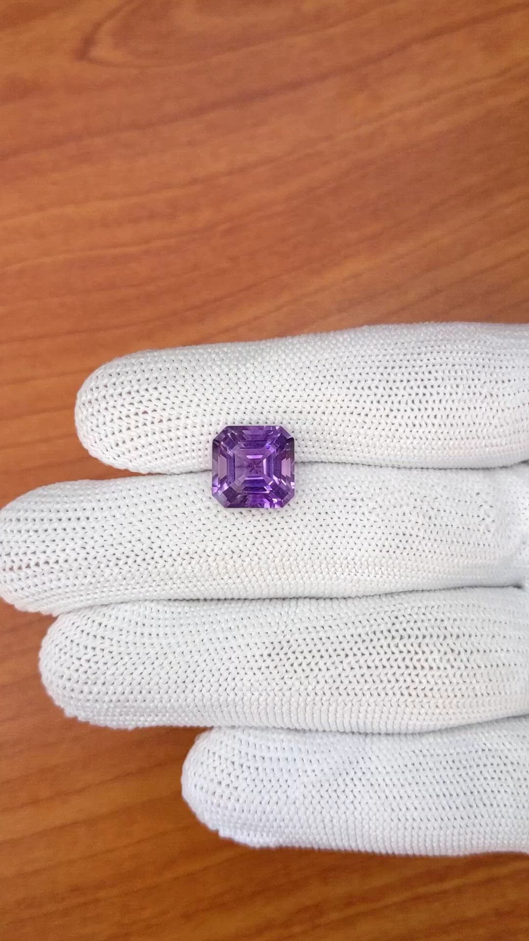 4.96 Ct. Purple Amethyst from Ceylon (Sri Lanka) Size Video