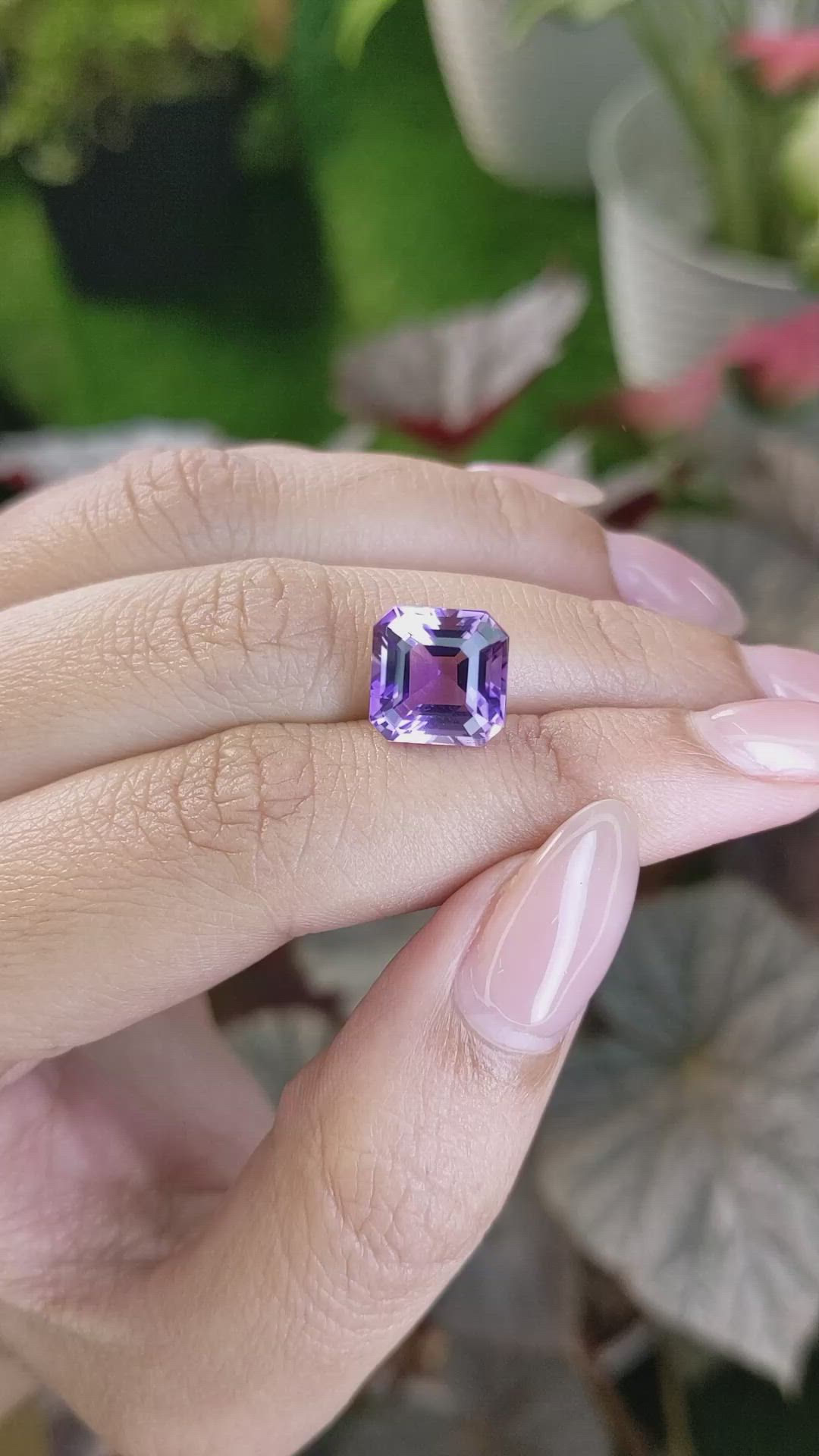 4.96 Ct. Purple Amethyst from Ceylon (Sri Lanka) Size Video