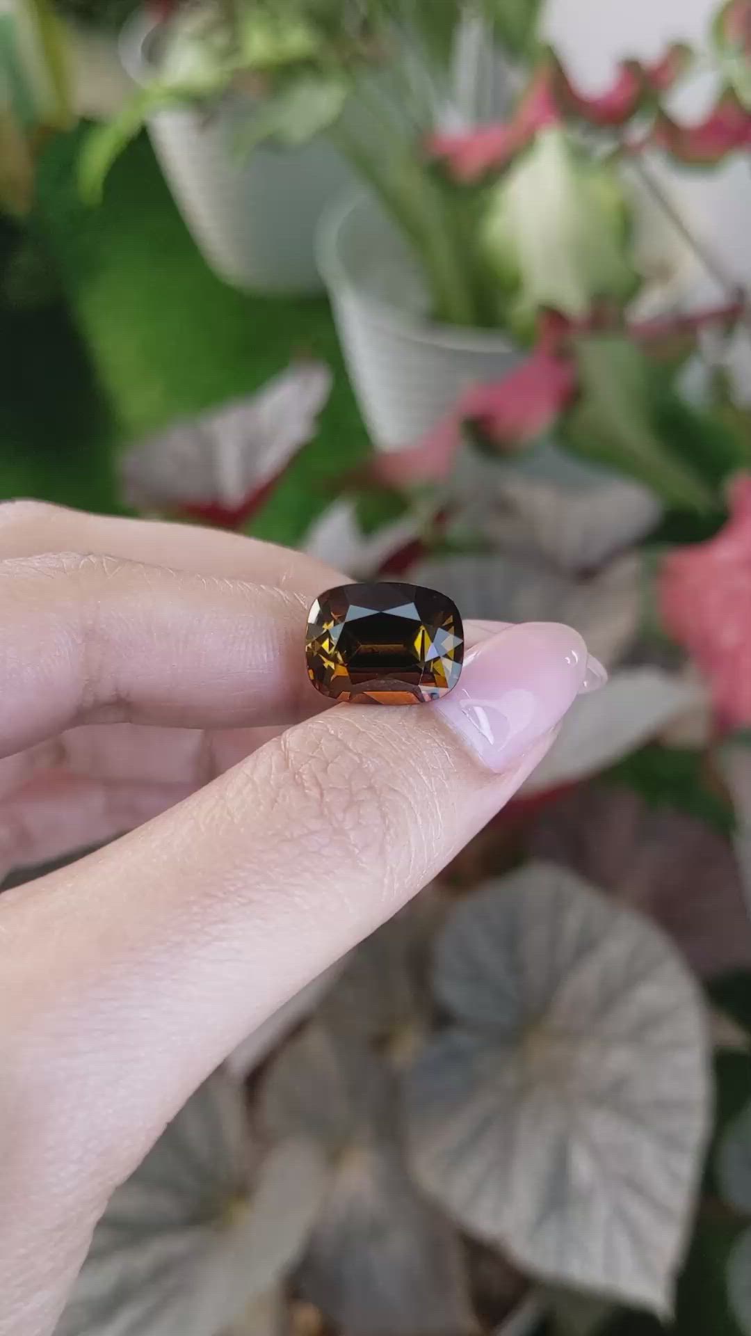 8.53 Ct. Brownish Orange Tourmaline from Ceylon (Sri Lanka) Size Video