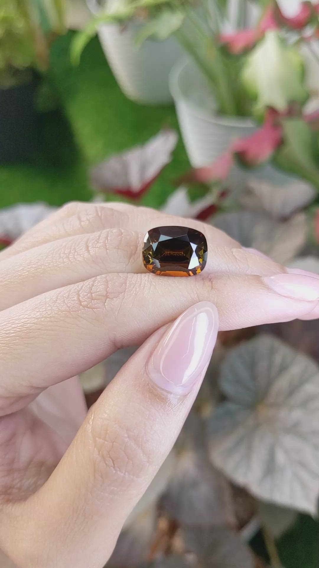 8.53 Ct. Brownish Orange Tourmaline from Ceylon (Sri Lanka) Size Video
