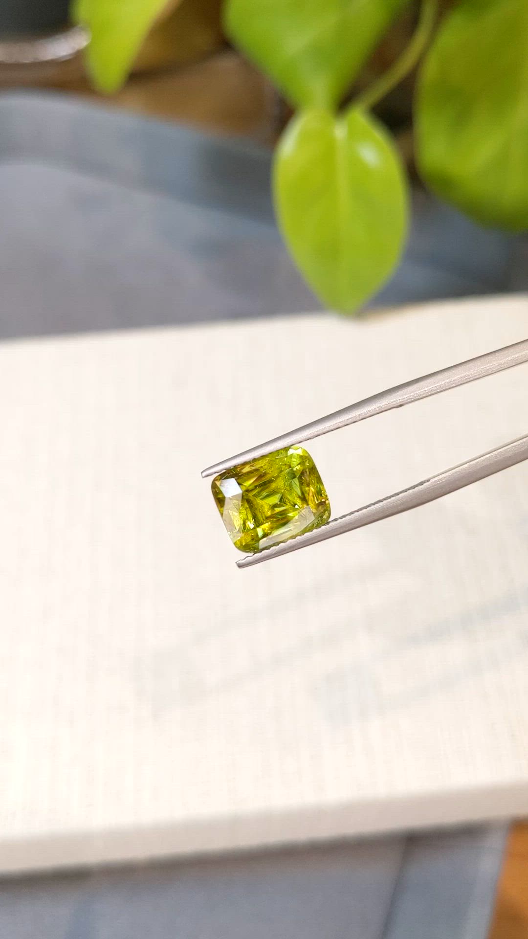 4.98 Ct. Yellowish Green Sphene (Titanite) from Madagascar Size Video