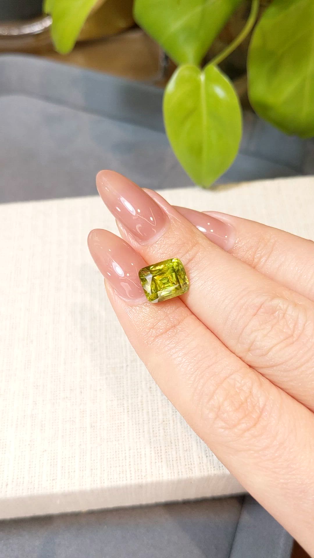 4.98 Ct. Yellowish Green Sphene (Titanite) from Madagascar Size Video