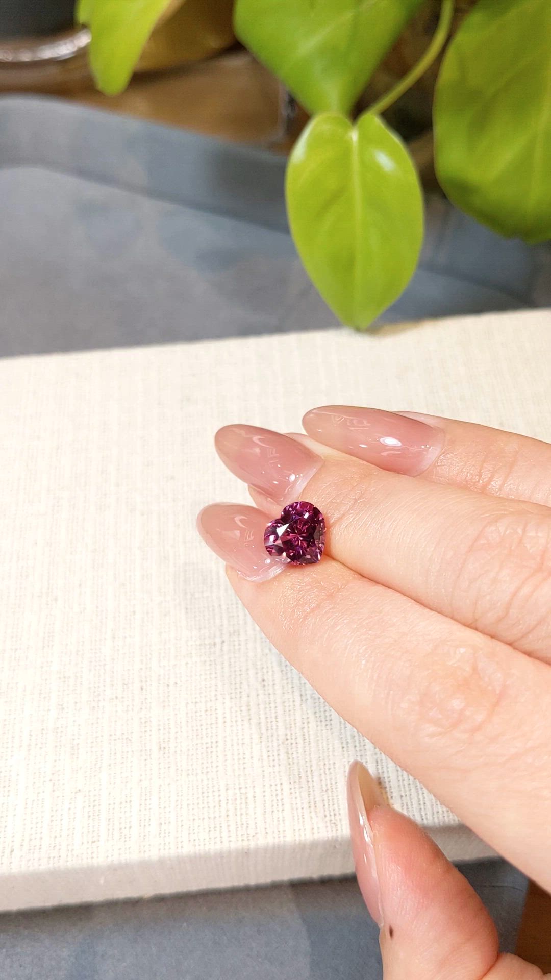 3.78 Ct. Purplish Pink Garnet from Madagascar Size Video