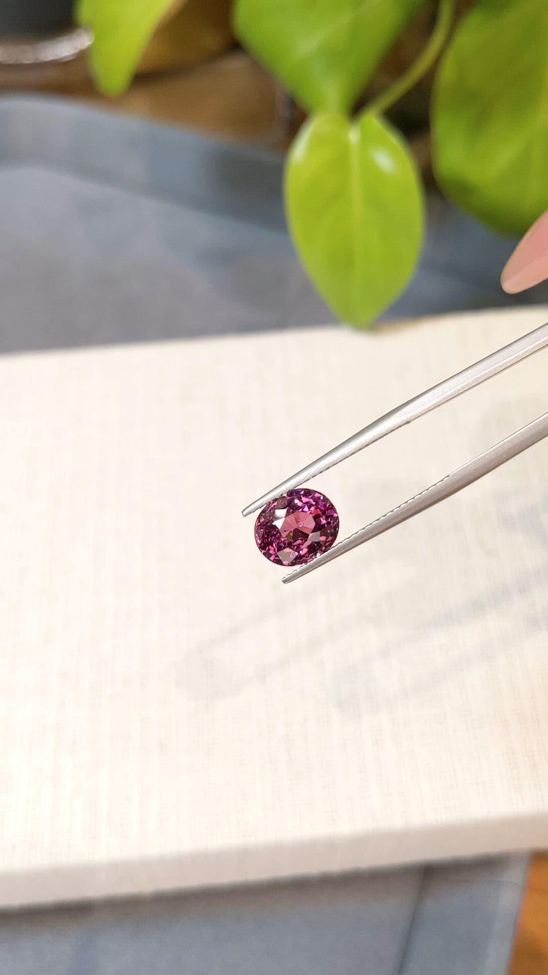 3.56 Ct. Purplish Pink Garnet from Madagascar Size Video