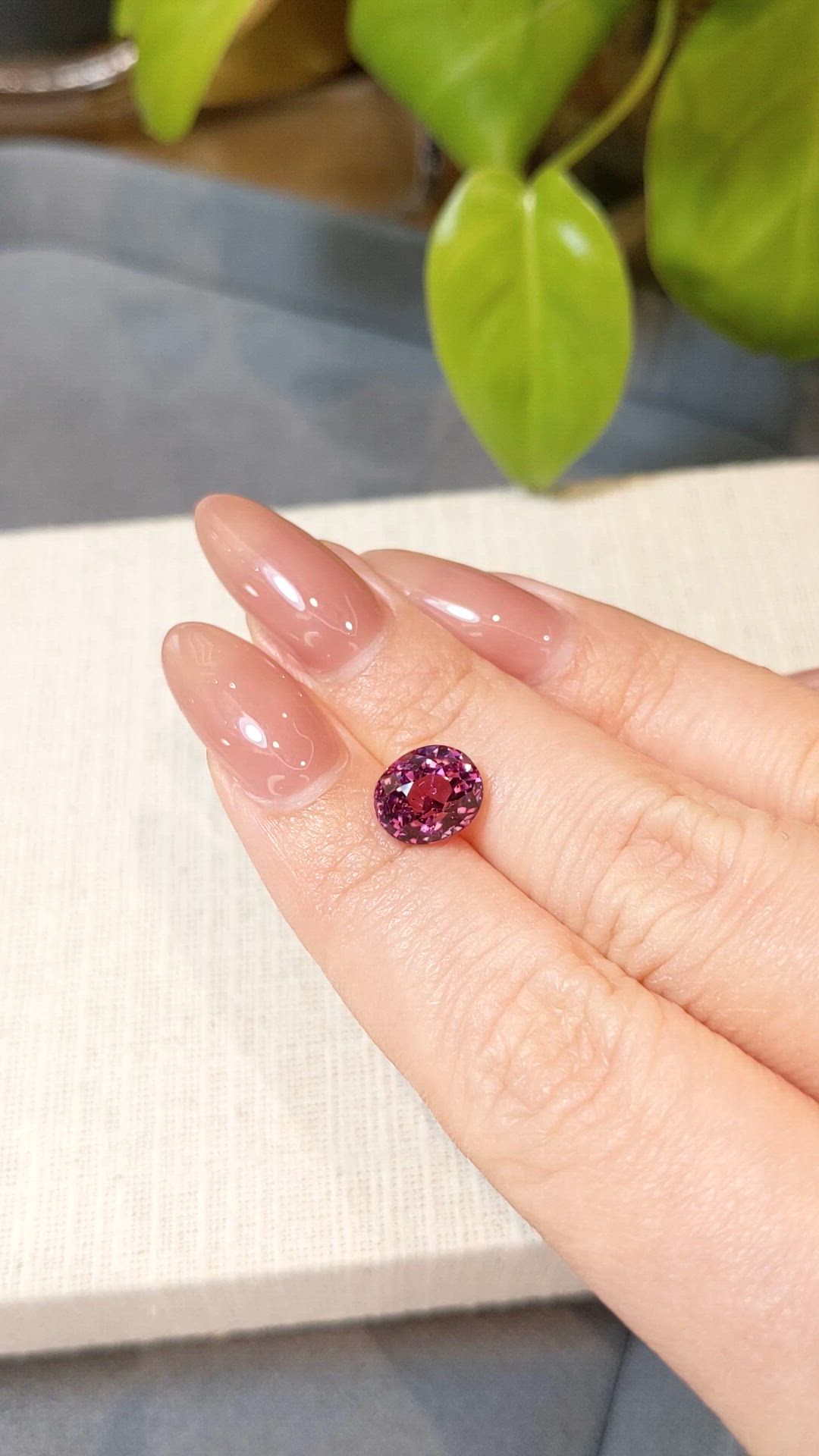3.56 Ct. Purplish Pink Garnet from Madagascar Size Video