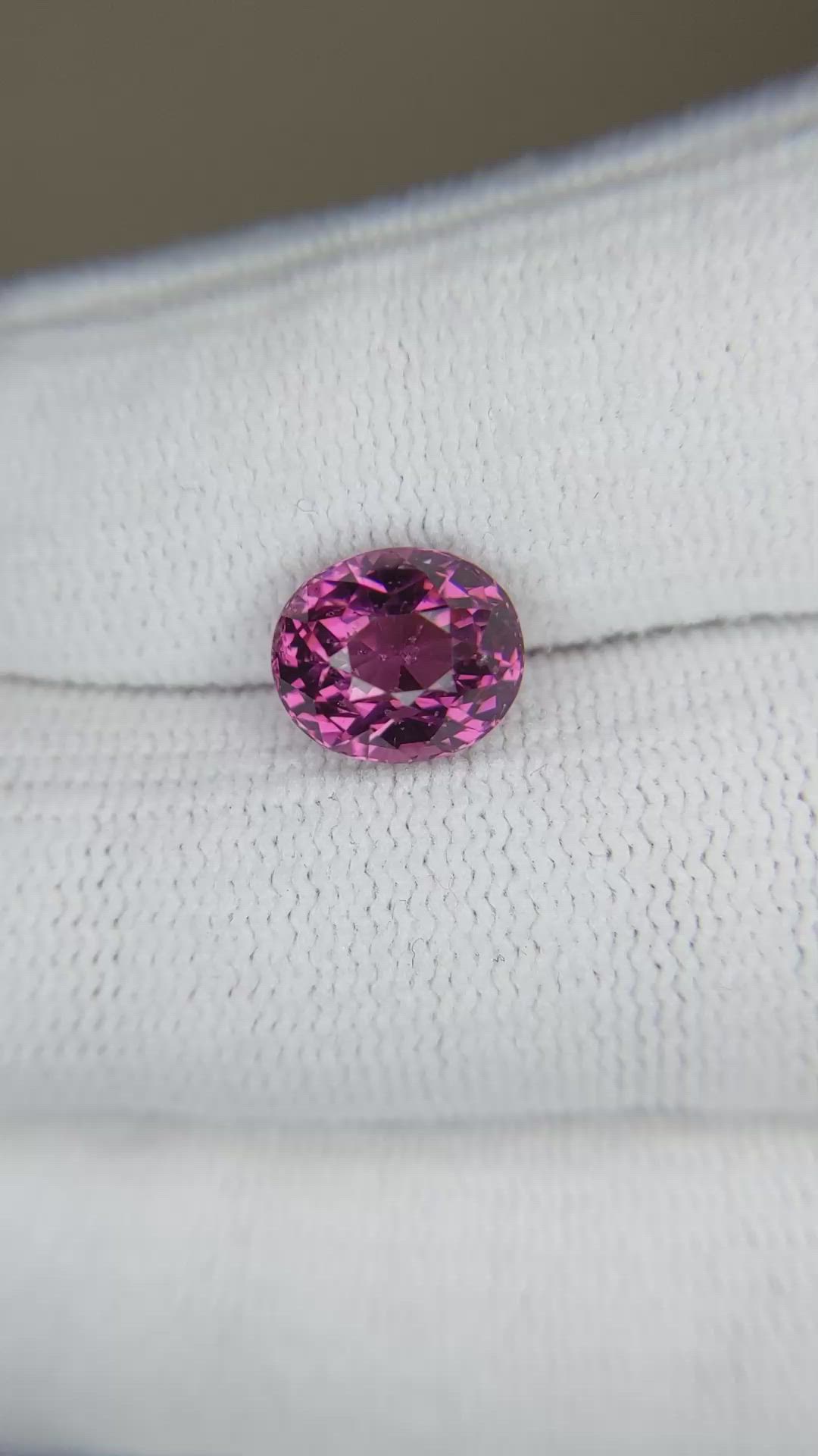 3.56 Ct. Purplish Pink Garnet from Madagascar Size Video
