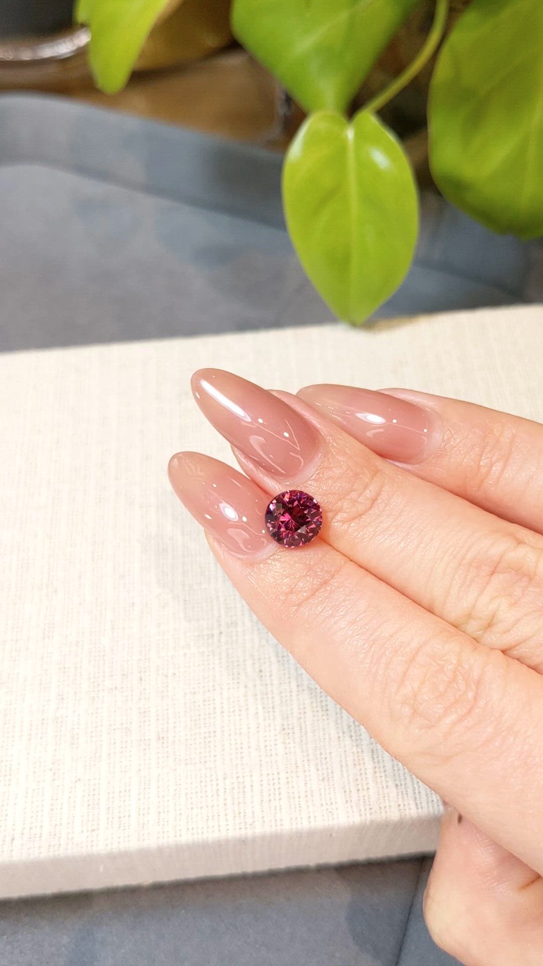 2.88 Ct. Pinkish Red Garnet from Madagascar Size Video