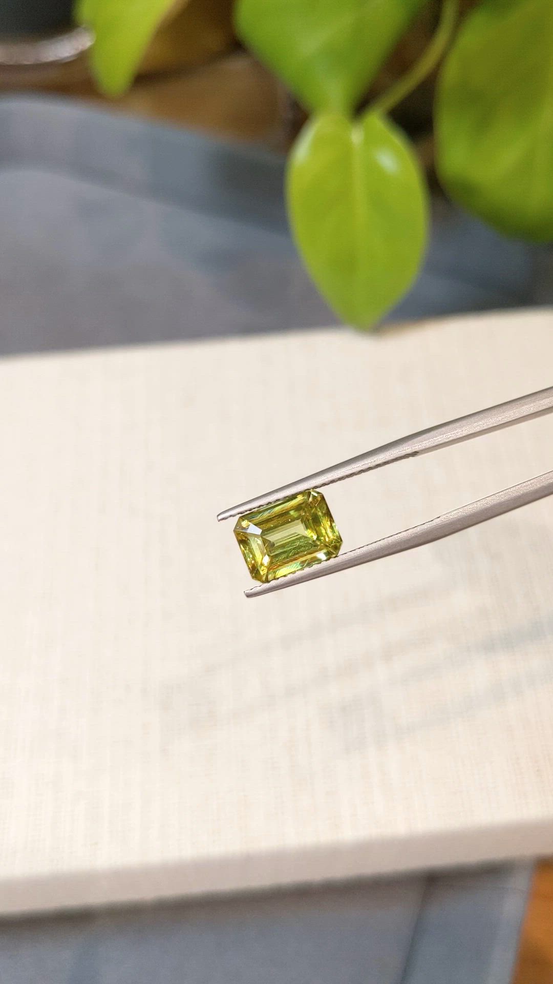2.66 Ct. Yellowish Green Sphene (Titanite) from Madagascar Size Video