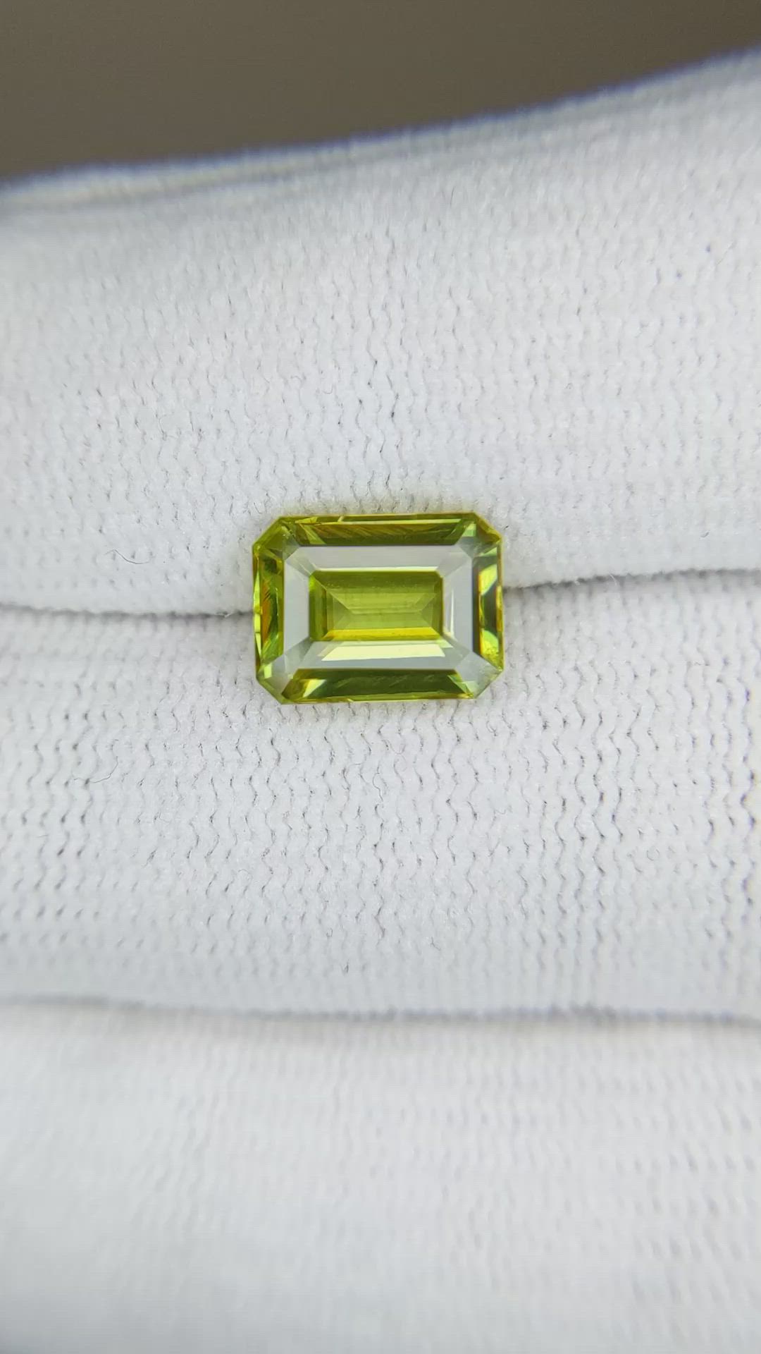 2.66 Ct. Yellowish Green Sphene (Titanite) from Madagascar Size Video