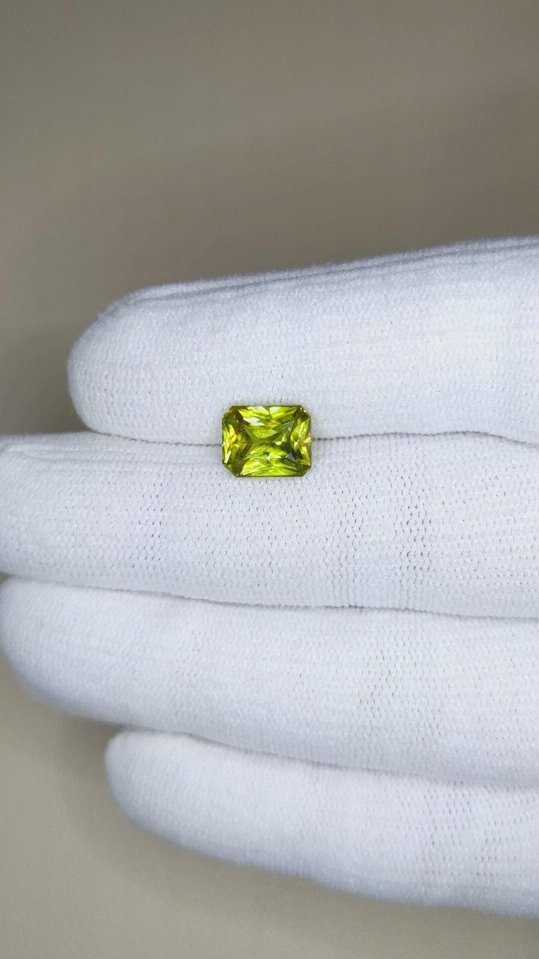 2.96 Ct. Yellowish Green Sphene (Titanite) from Madagascar Size Video