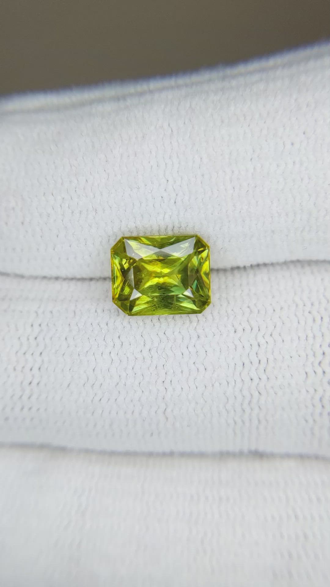 2.96 Ct. Yellowish Green Sphene (Titanite) from Madagascar Size Video