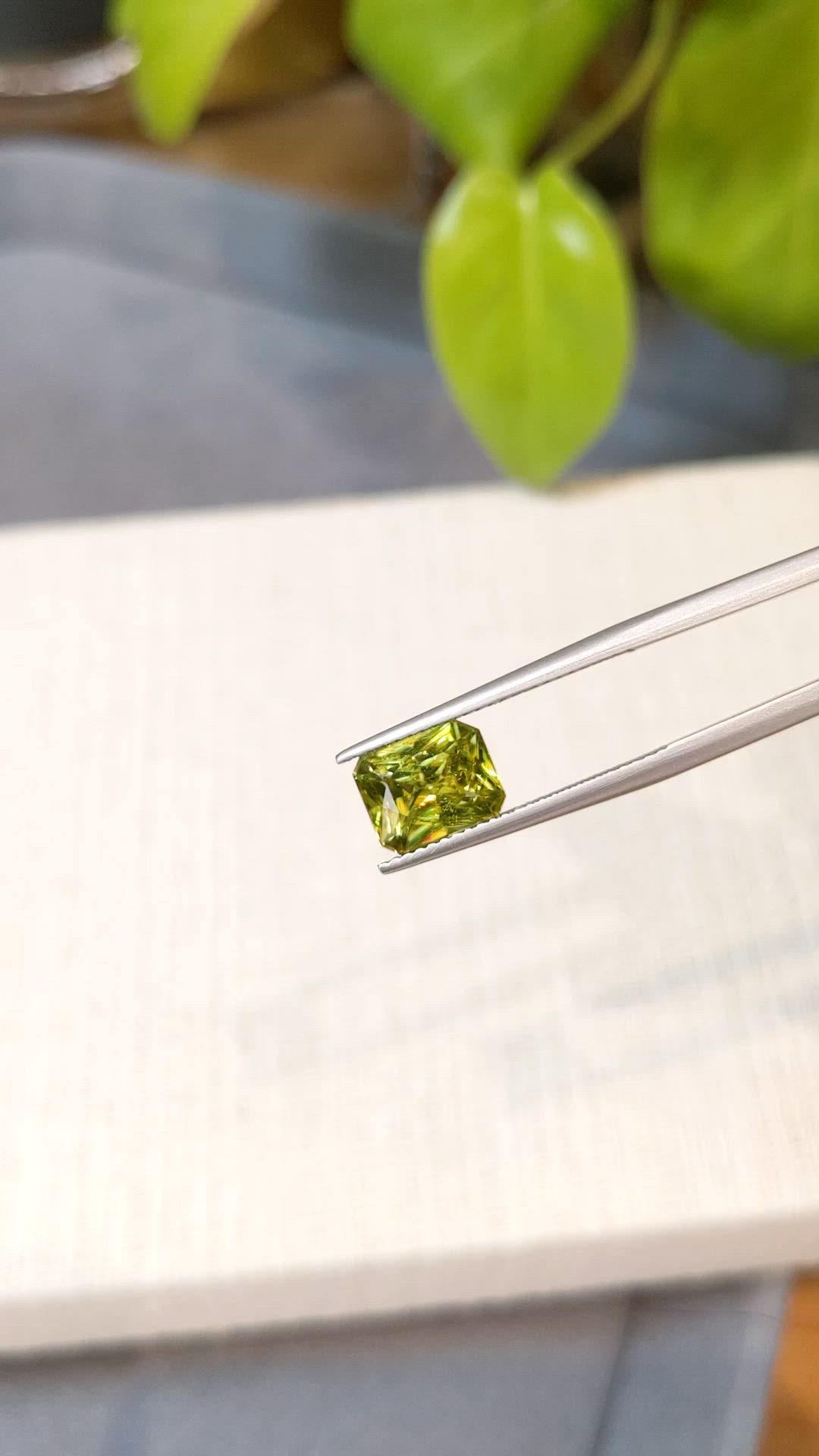 2.96 Ct. Yellowish Green Sphene (Titanite) from Madagascar Size Video