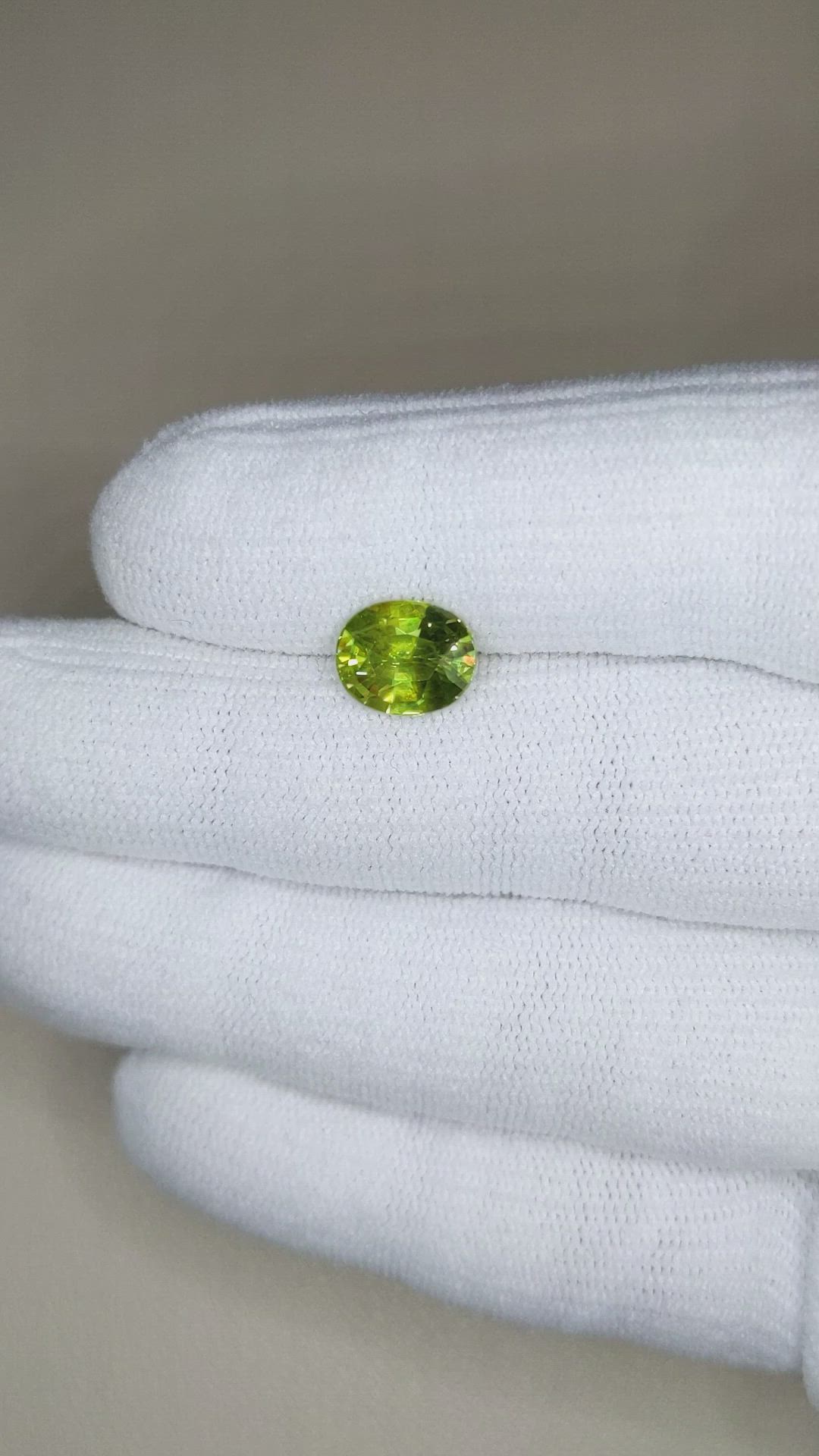 2.31 Ct. Yellowish Green Sphene (Titanite) from Madagascar Size Video