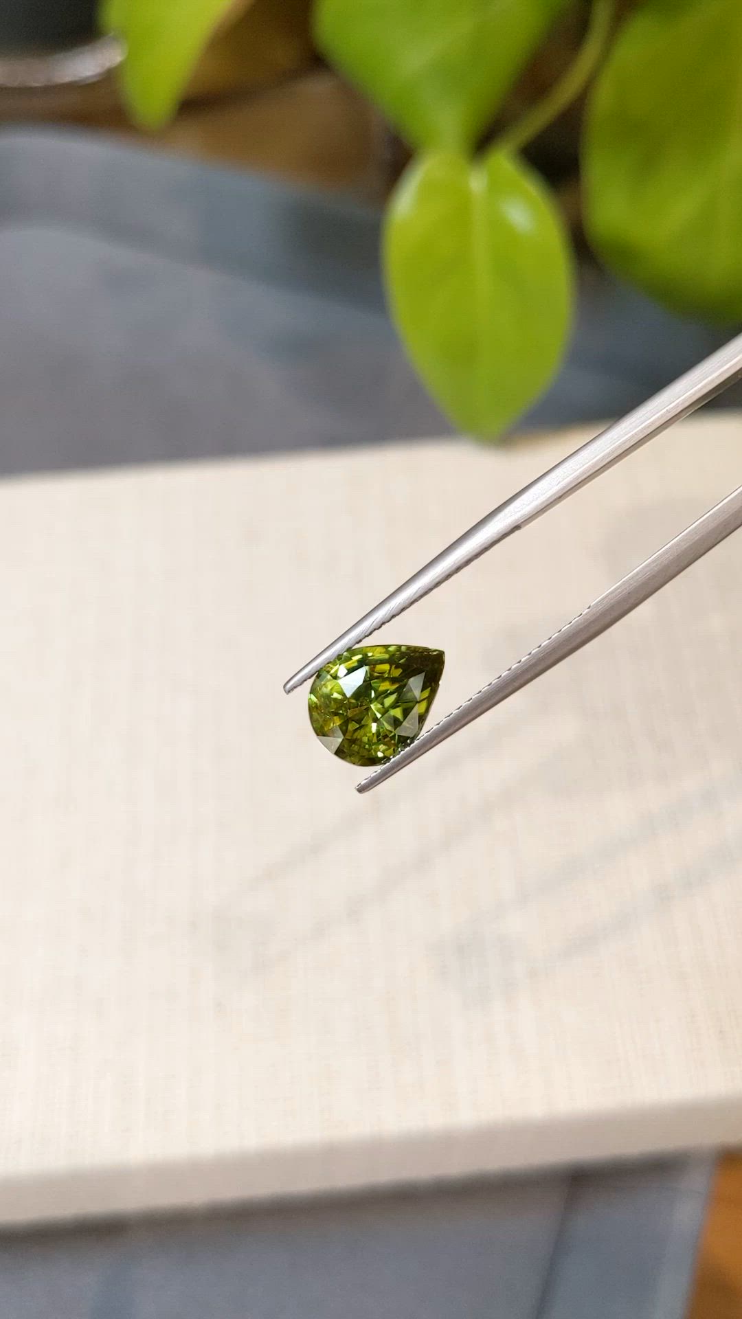 2.29 Ct. Yellowish Green Sphene (Titanite) from Madagascar Size Video