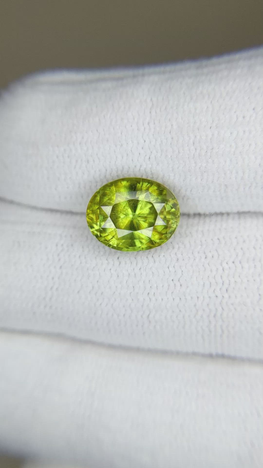 4.40 Ct. Yellowish Green Sphene (Titanite) from Madagascar Size Video