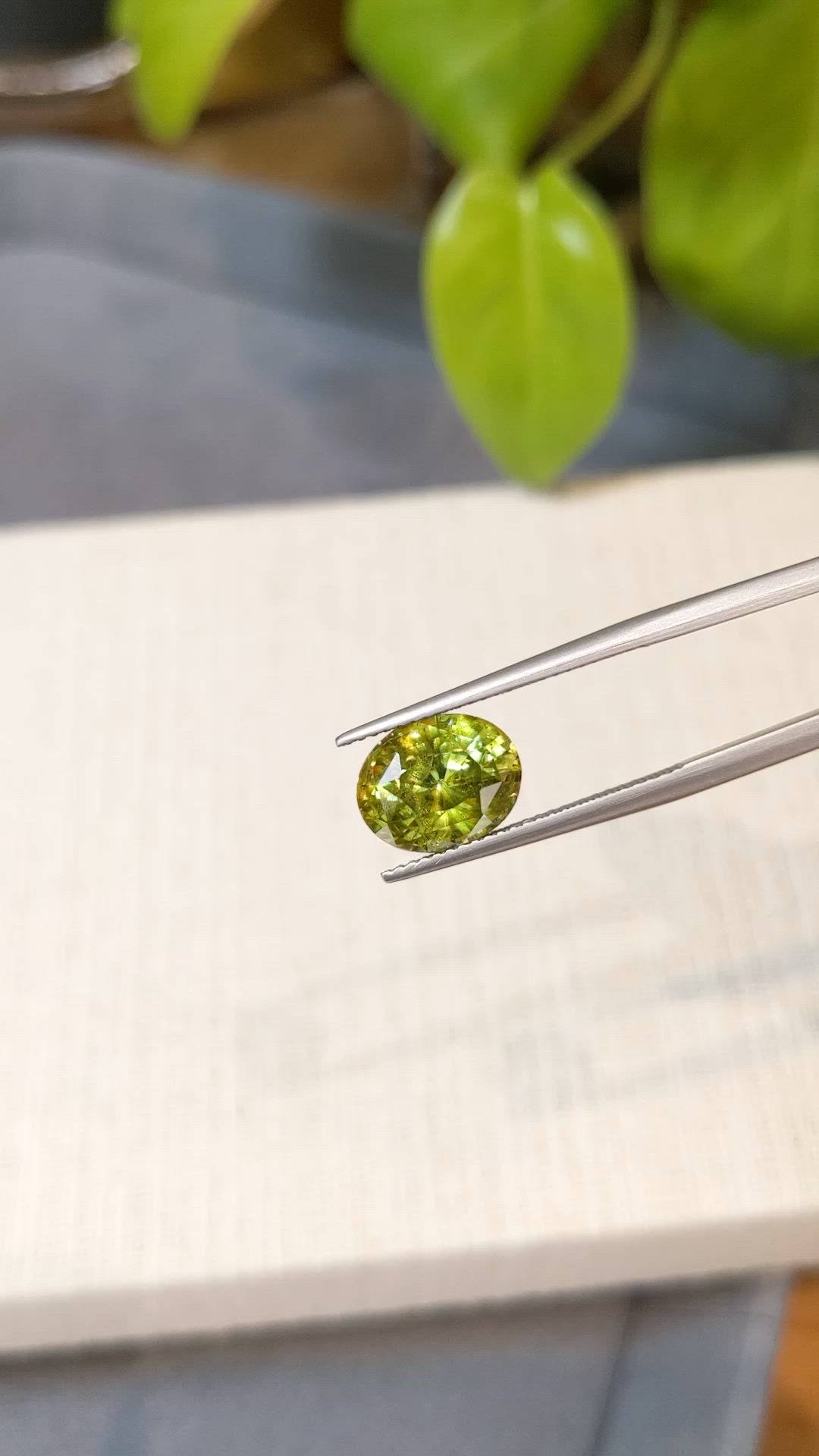 4.40 Ct. Yellowish Green Sphene (Titanite) from Madagascar Size Video
