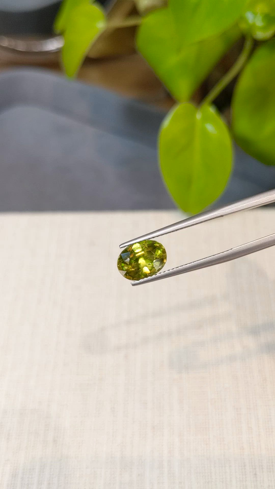 2.62 Ct. Yellowish Green Sphene (Titanite) from Madagascar Size Video