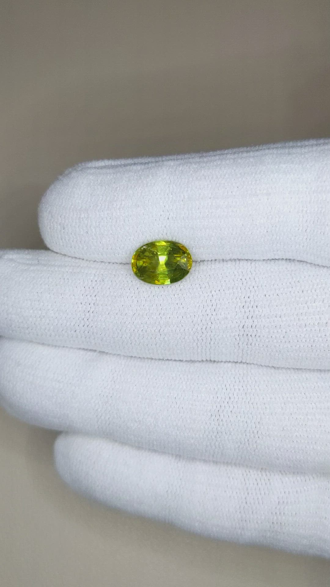 2.62 Ct. Yellowish Green Sphene (Titanite) from Madagascar Size Video