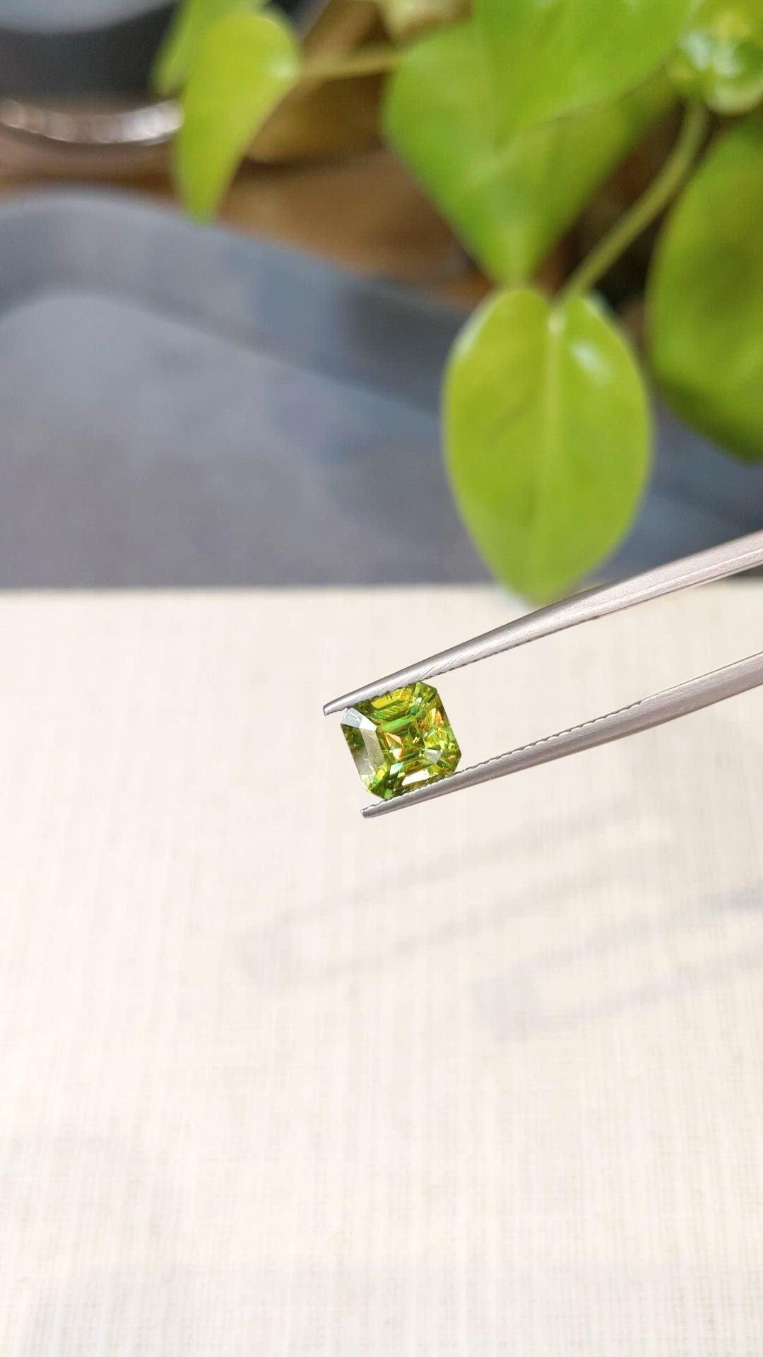 2.32 Ct. Yellowish Green Sphene (Titanite) from Madagascar Size Video