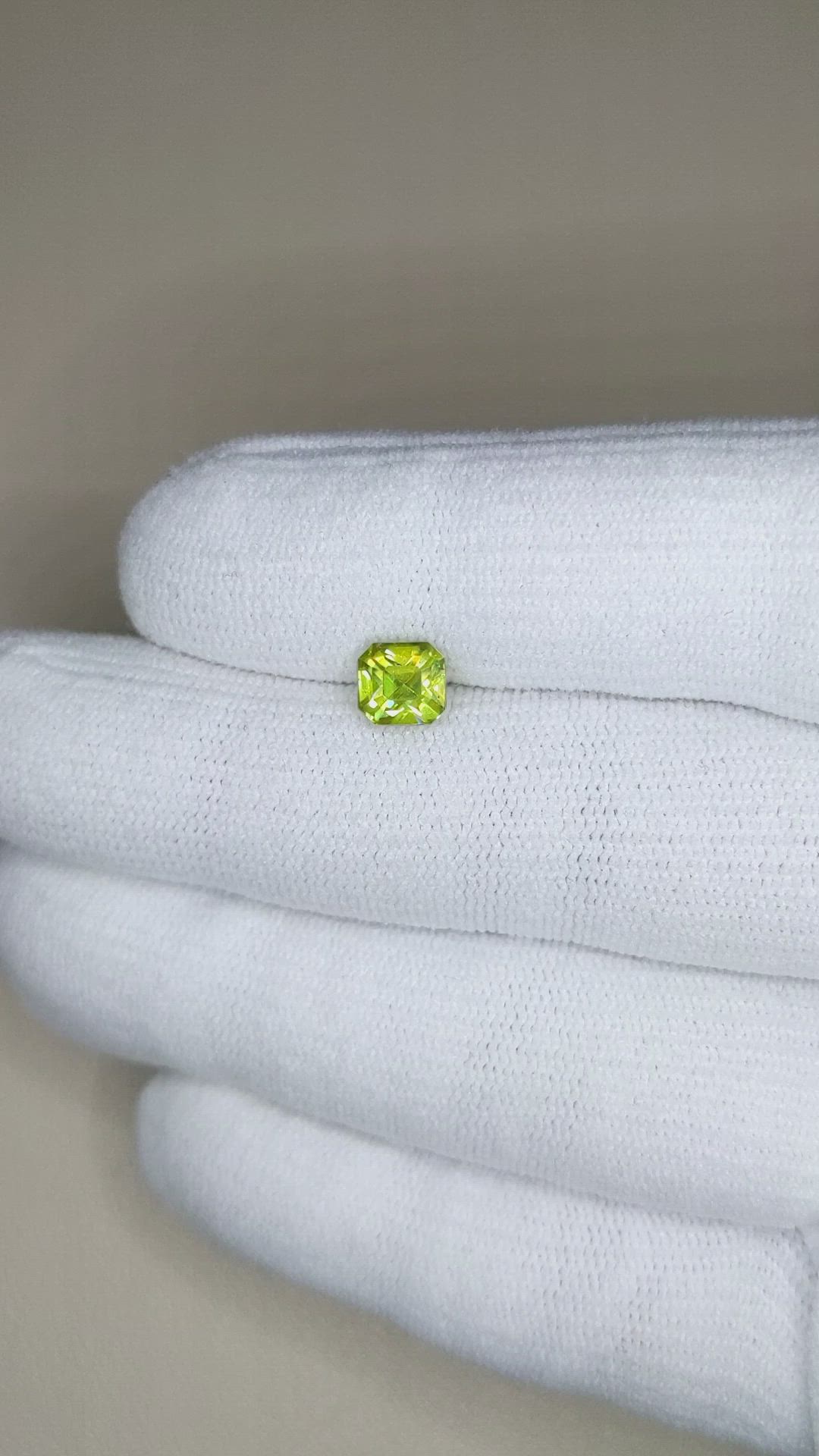 1.46 Ct. Yellowish Green Sphene (Titanite) from Madagascar Size Video