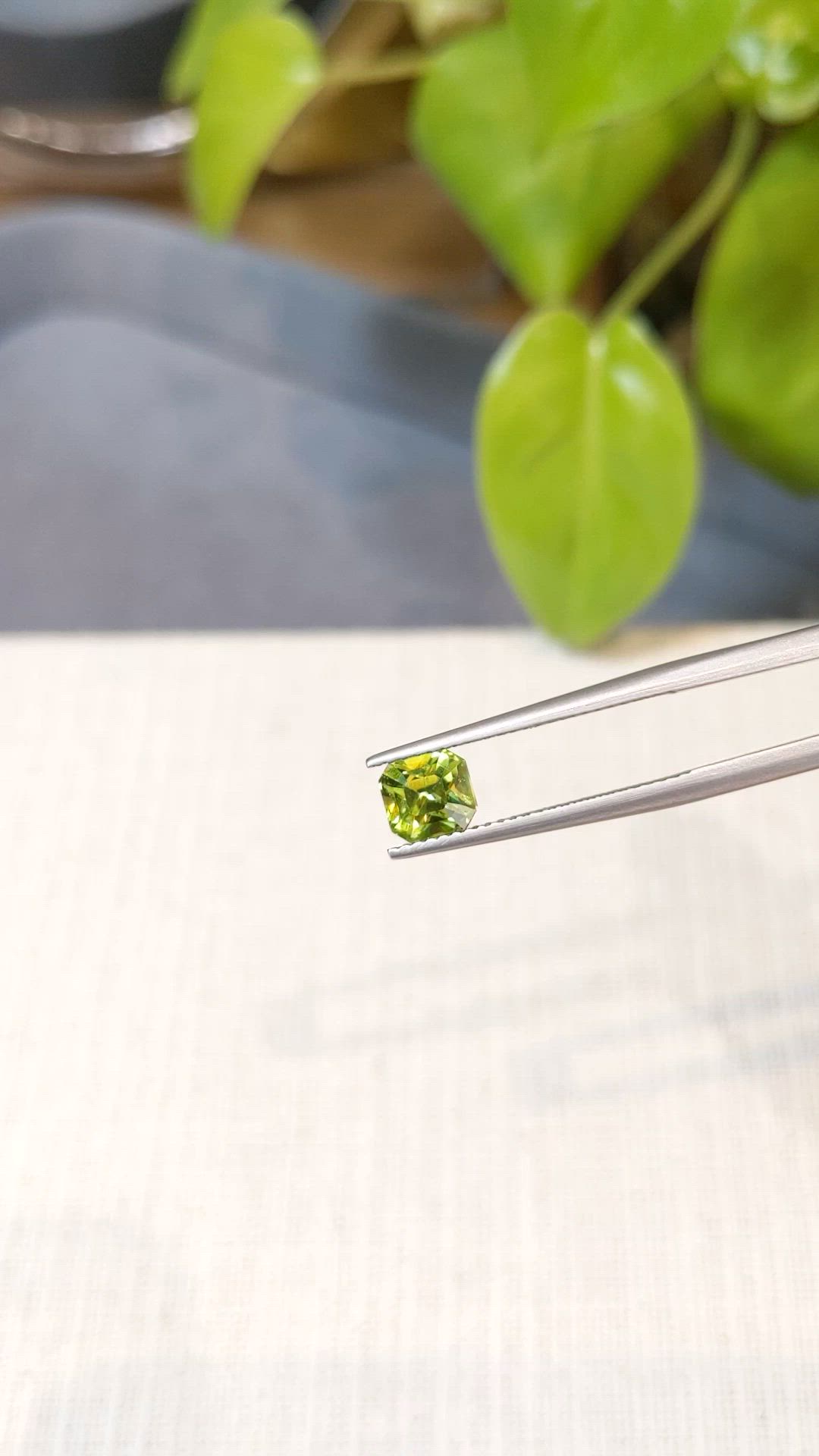 1.46 Ct. Yellowish Green Sphene (Titanite) from Madagascar Size Video