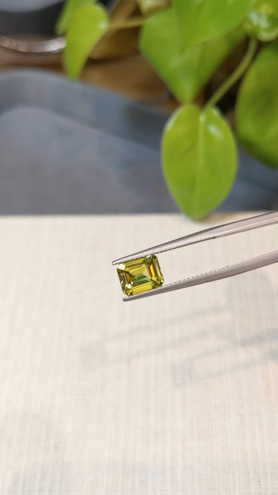 2.10 Ct. Yellowish Green Sphene (Titanite) from Madagascar Size Video