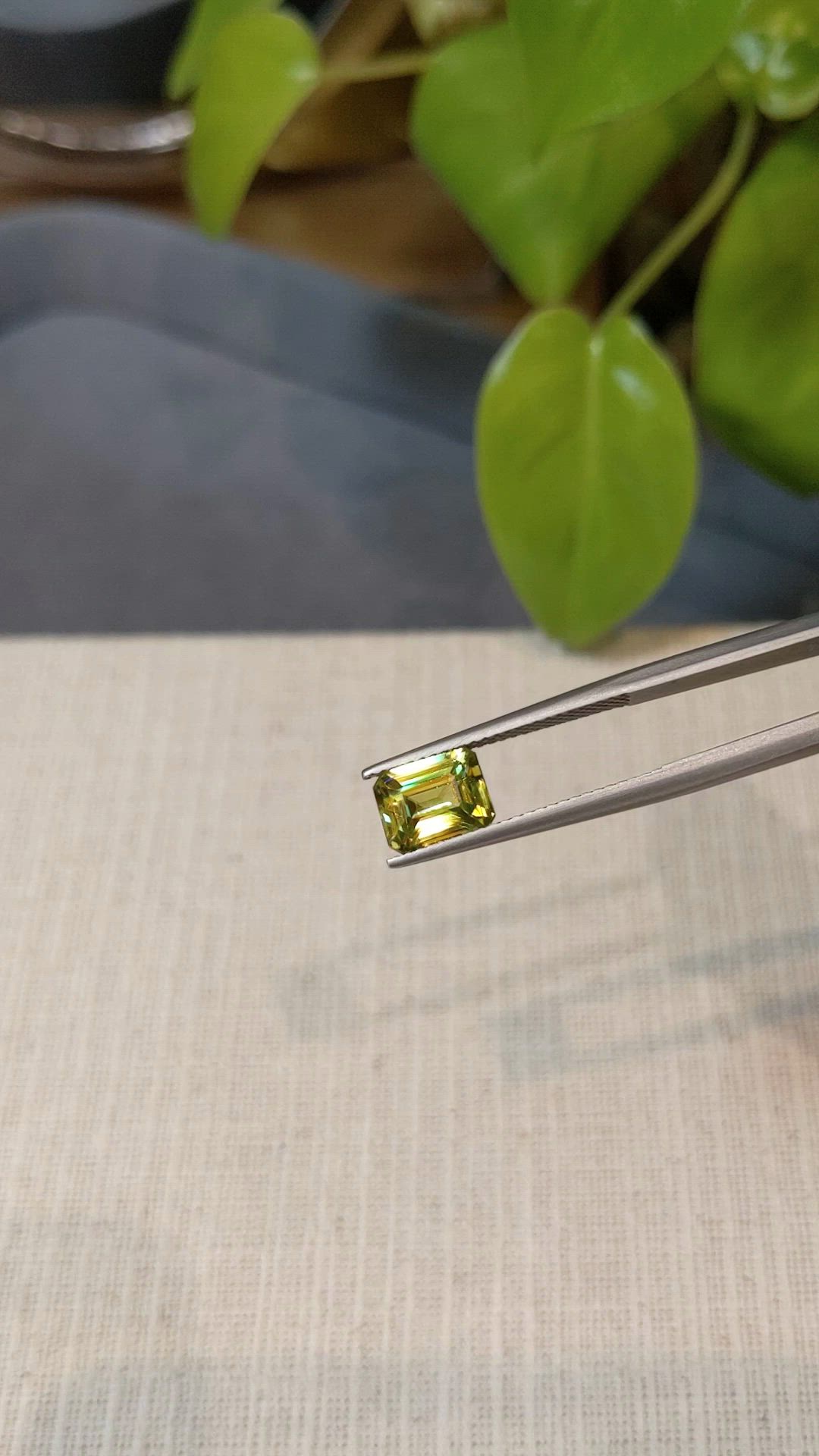 2.10 Ct. Yellowish Green Sphene (Titanite) from Madagascar Size Video