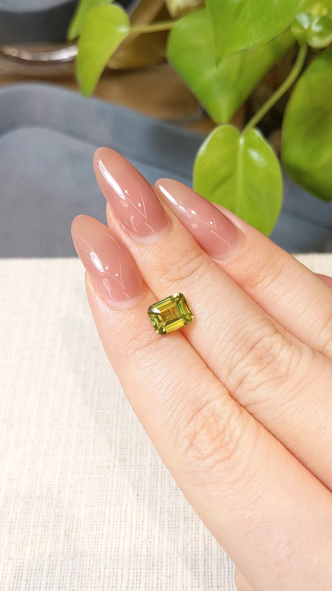2.10 Ct. Yellowish Green Sphene (Titanite) from Madagascar Size Video