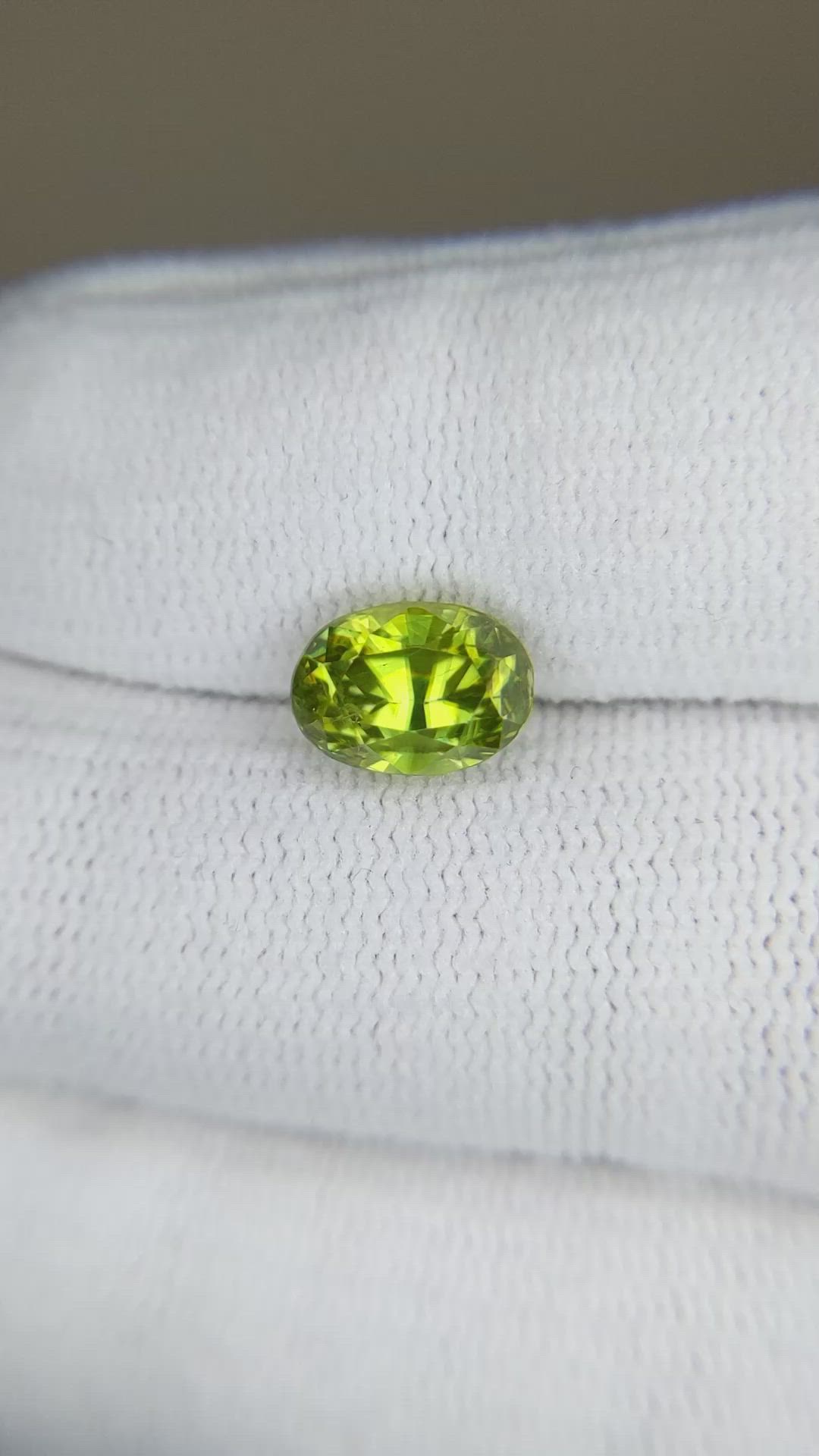 2.72 Ct. Yellowish Green Sphene (Titanite) from Madagascar Size Video