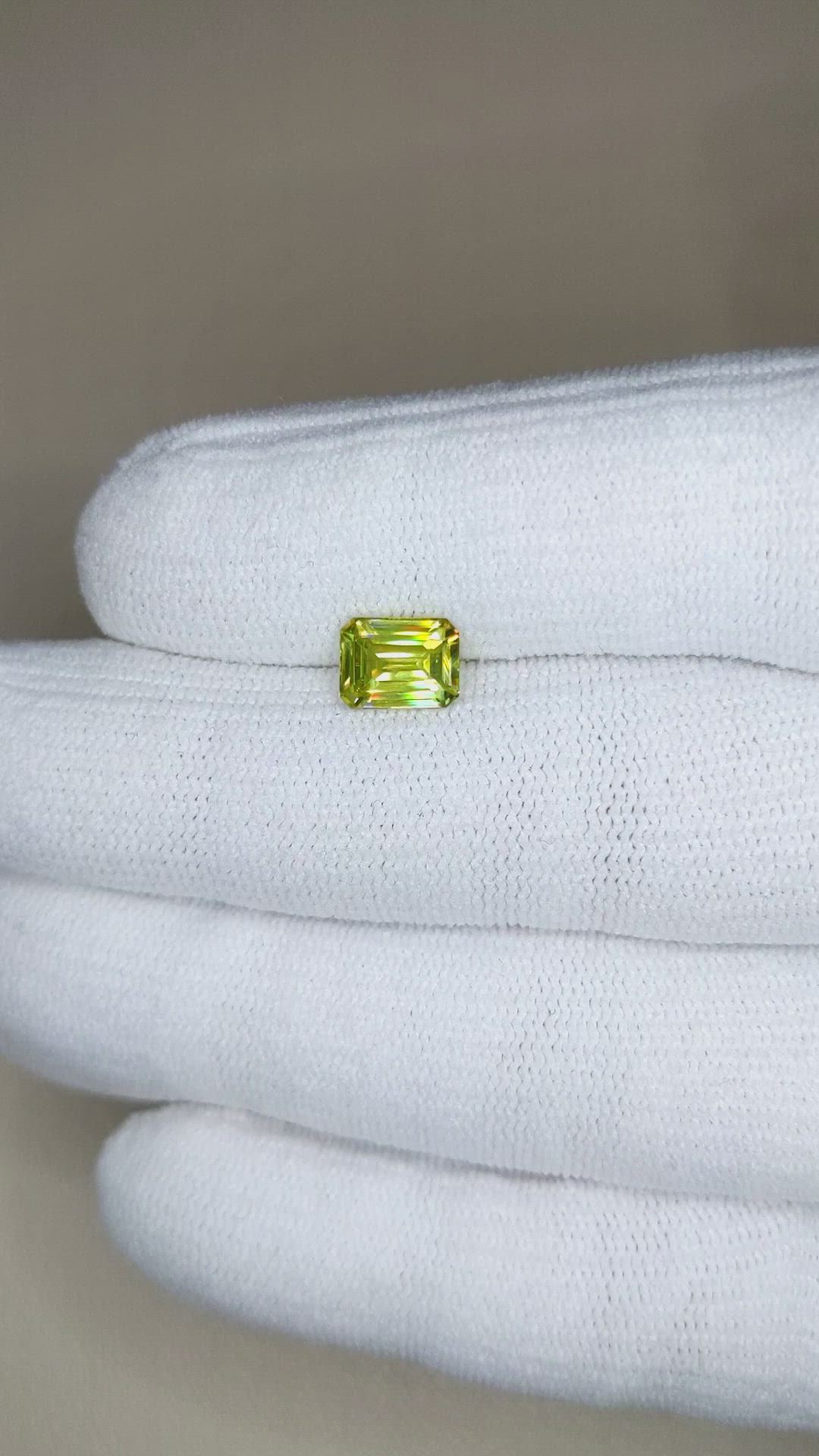 1.47 Ct. Yellowish Green Sphene (Titanite) from Madagascar Size Video