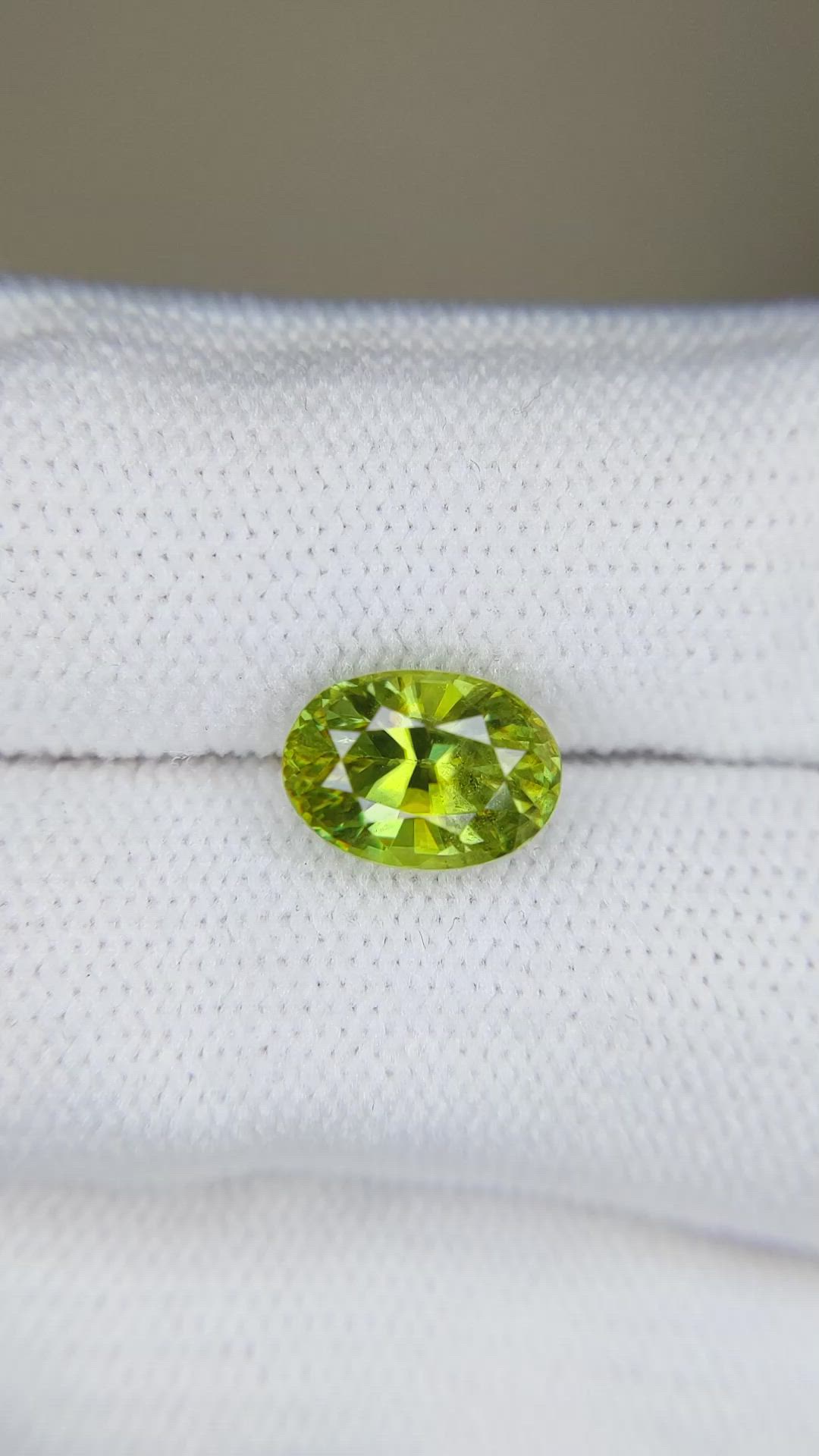 2.83 Ct. Yellowish Green Sphene (Titanite) from Madagascar Size Video