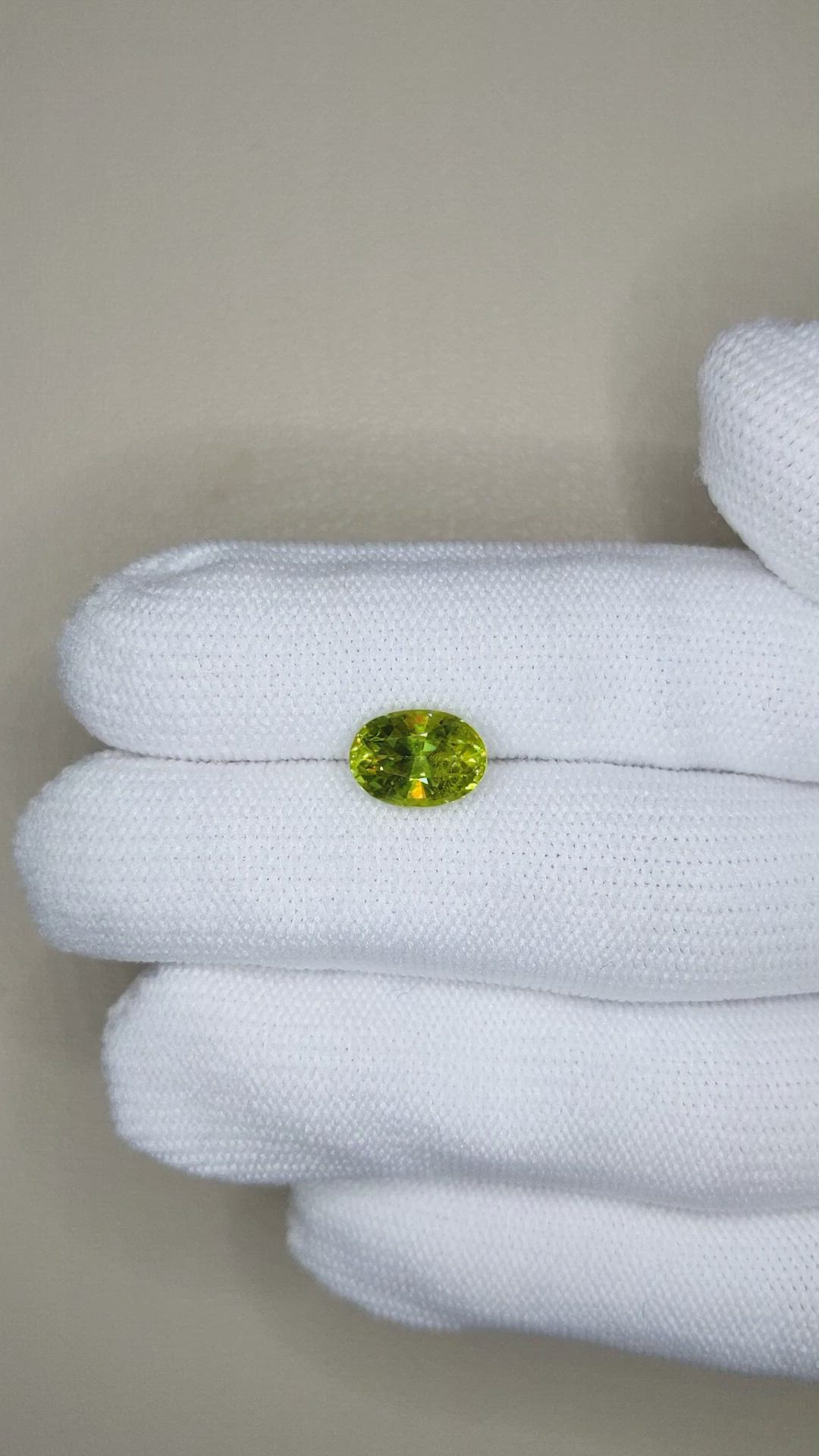 2.83 Ct. Yellowish Green Sphene (Titanite) from Madagascar Size Video