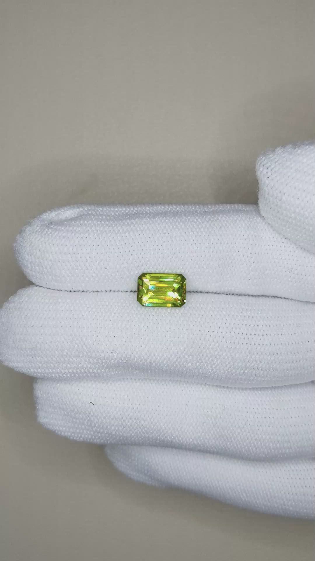 2.17 Ct. Yellowish Green Sphene (Titanite) from Madagascar Size Video