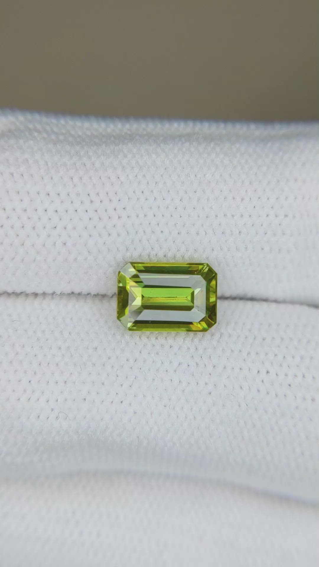 2.17 Ct. Yellowish Green Sphene (Titanite) from Madagascar Size Video