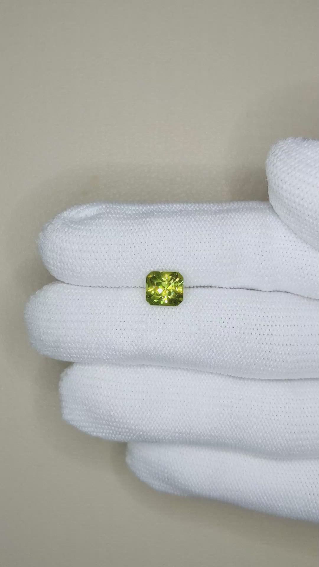 2.07 Ct. Yellowish Green Sphene (Titanite) from Madagascar Size Video