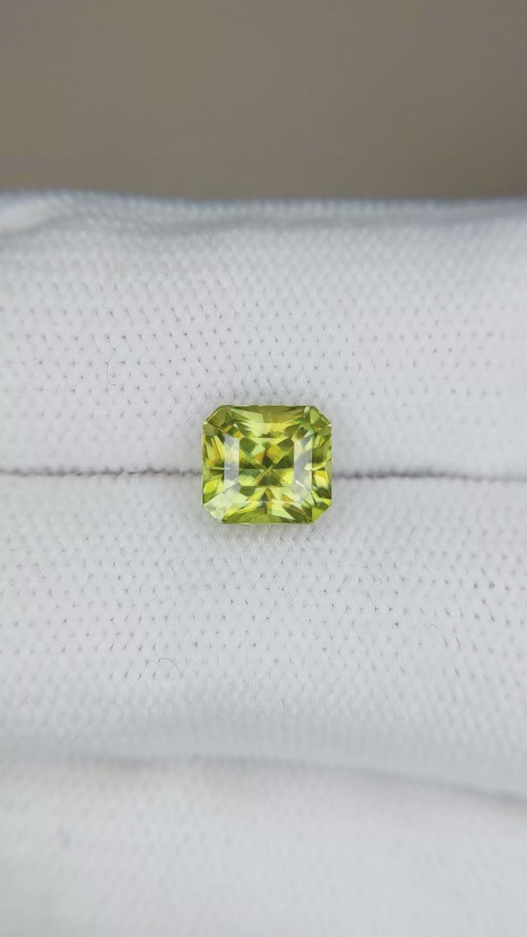 2.07 Ct. Yellowish Green Sphene (Titanite) from Madagascar Size Video