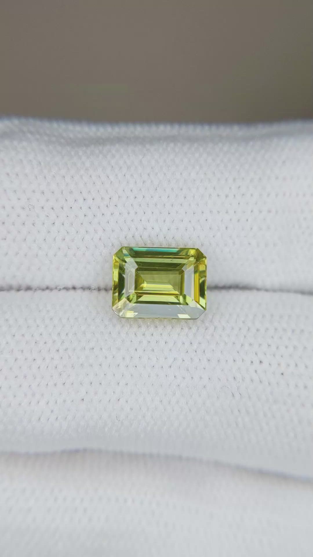 2.41 Ct. Yellowish Green Sphene (Titanite) from Madagascar Size Video